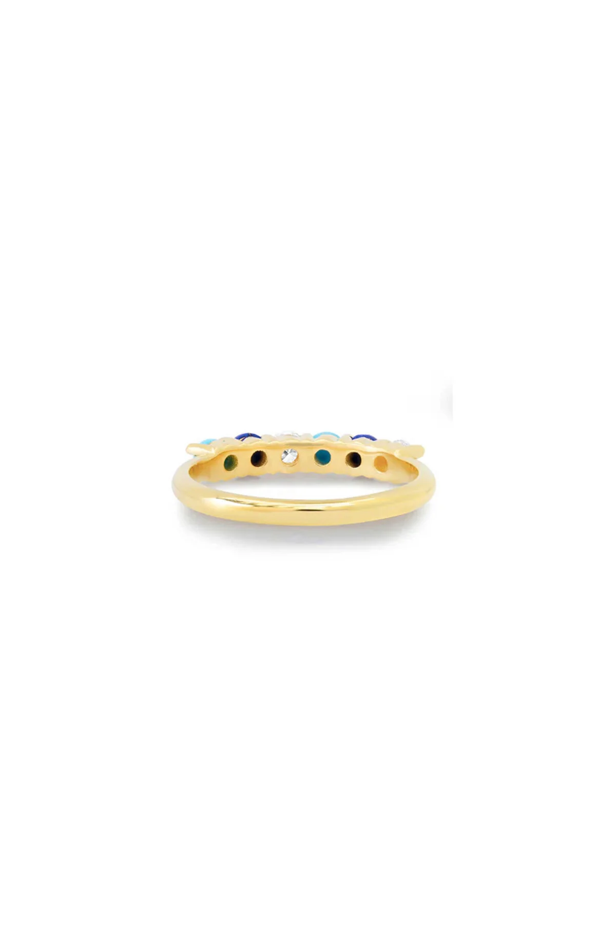 JENNIFER MEYER | 4-PRONG DIAMOND, TURQUOISE, AND LAPIS RING - Image 4