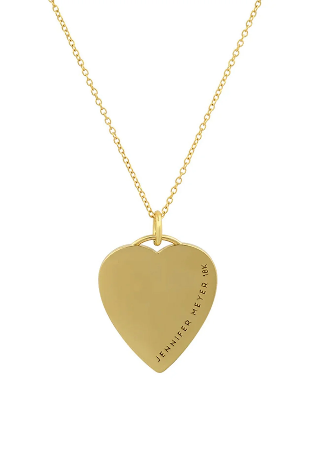 JENNIFER MEYER | MOTHER OF PEARL INLAY HEART NECKLACE WITH DIAMONDS - Image 2