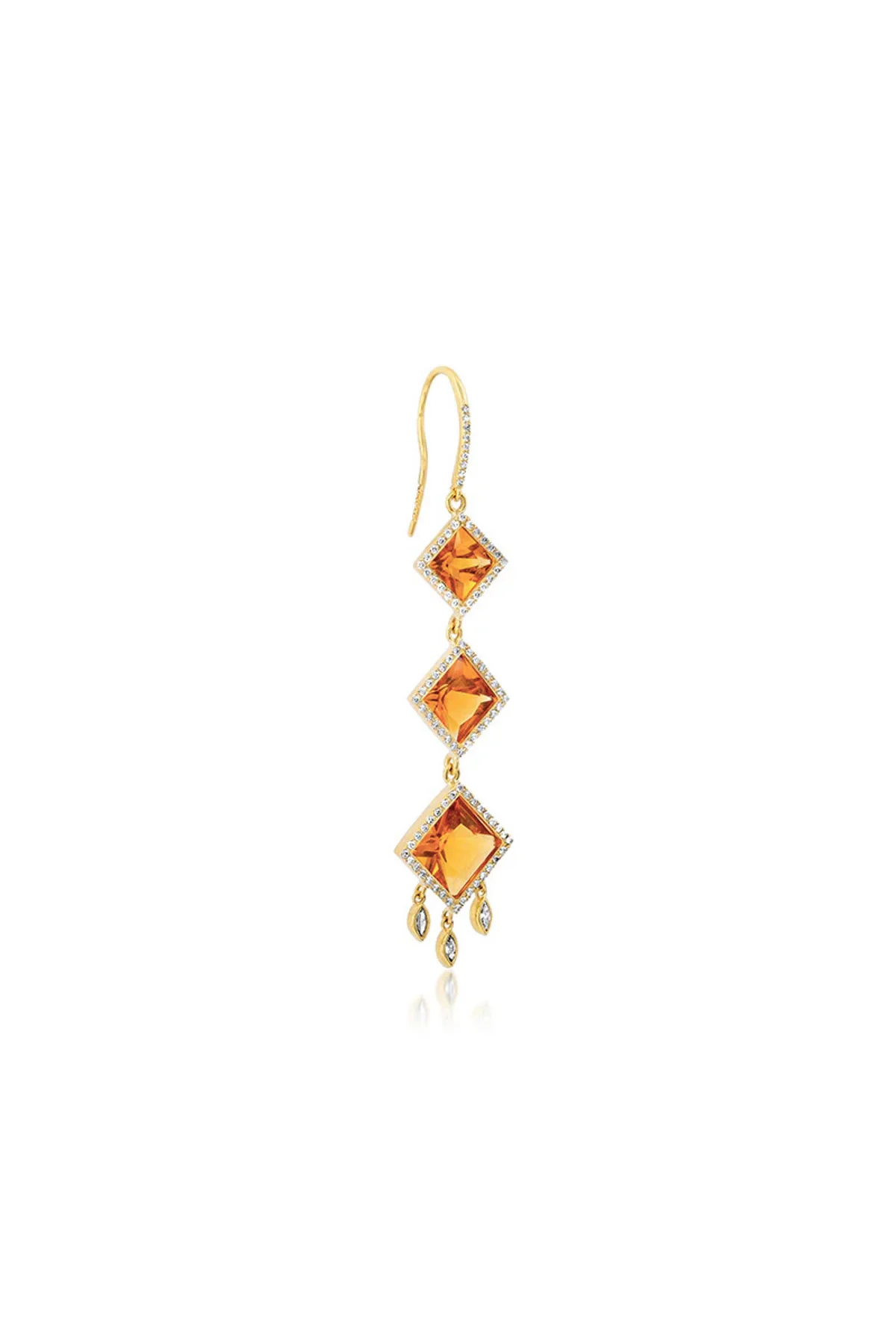 JENNIFER MEYER | ONE-OF-A-KIND PRINCESS-CUT CITRINE AND DIAMOND EARRINGS - Image 2