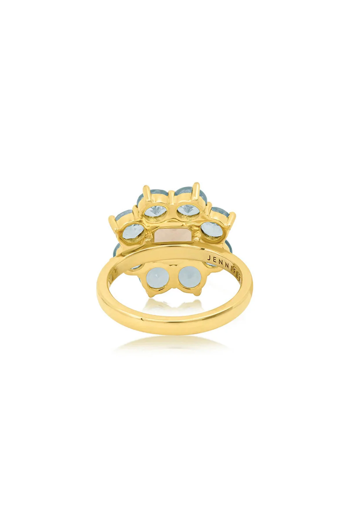 JENNIFER MEYER | STATEMENT AQUAMARINE FLOWER RING WITH MORGANITE CENTER - Image 4