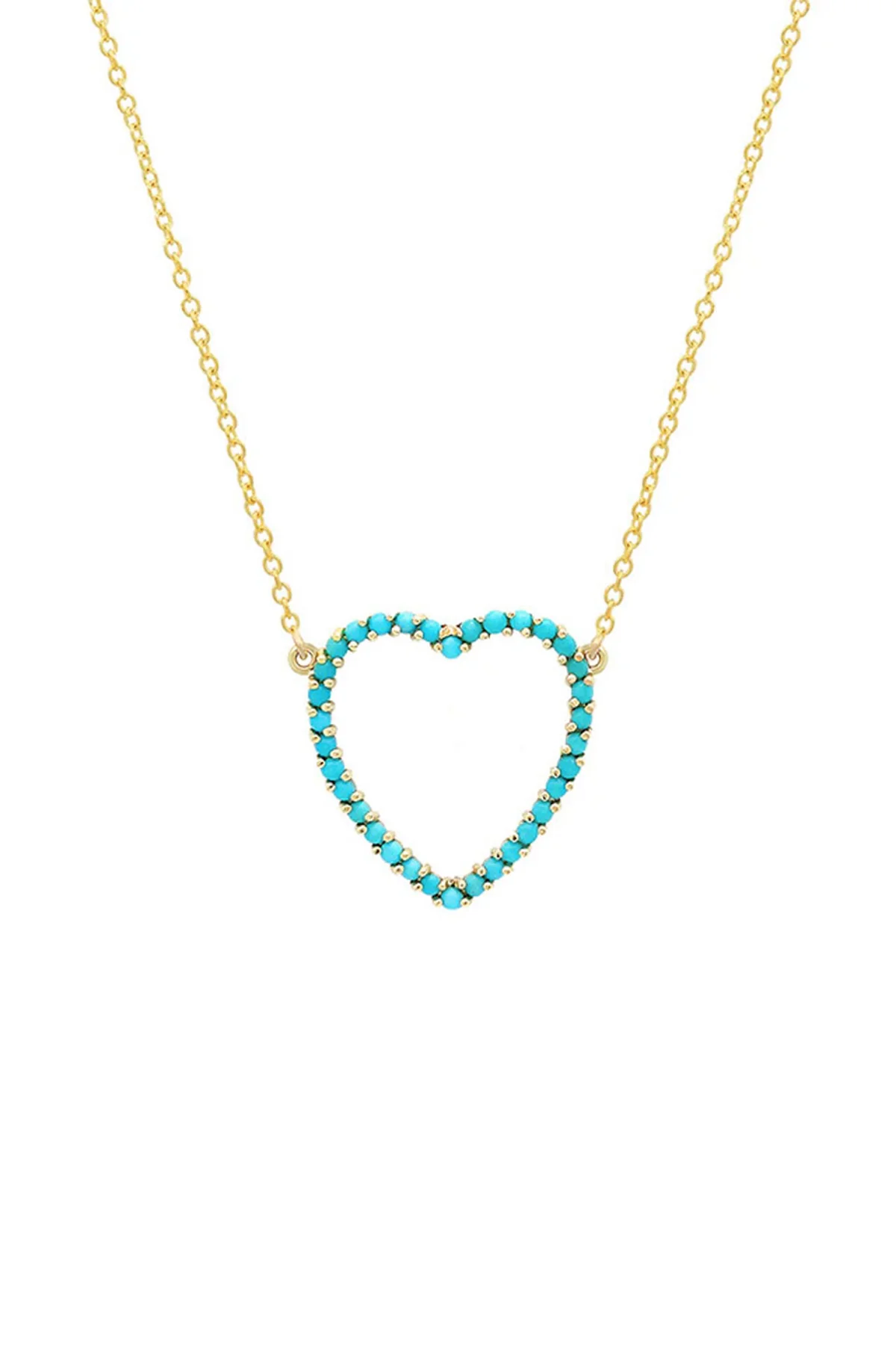 JENNIFER MEYER | TURQUOISE OPEN HEART NECKLACE
