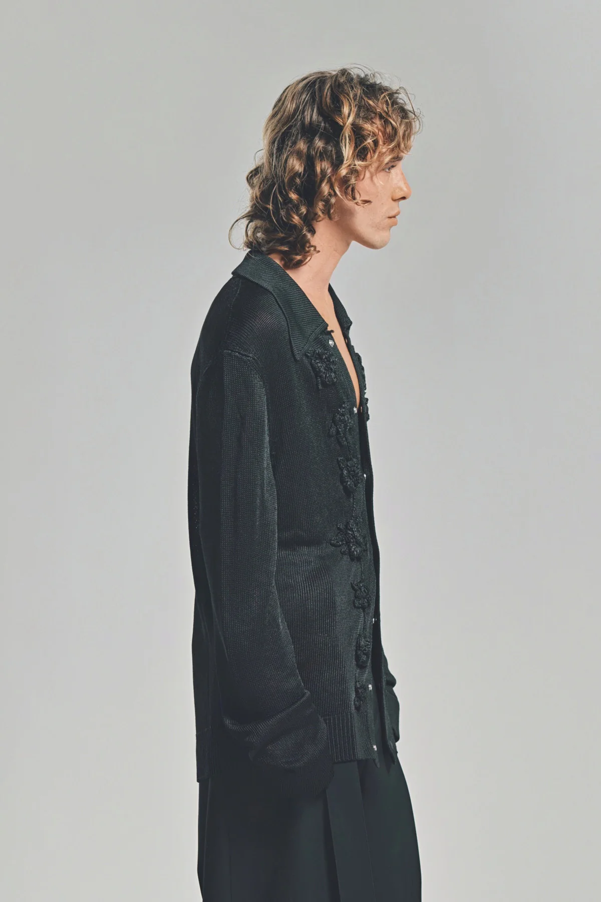 JIL SANDER | CROCHET FLOWER LONG SLEEVE SHIRT - Image 5