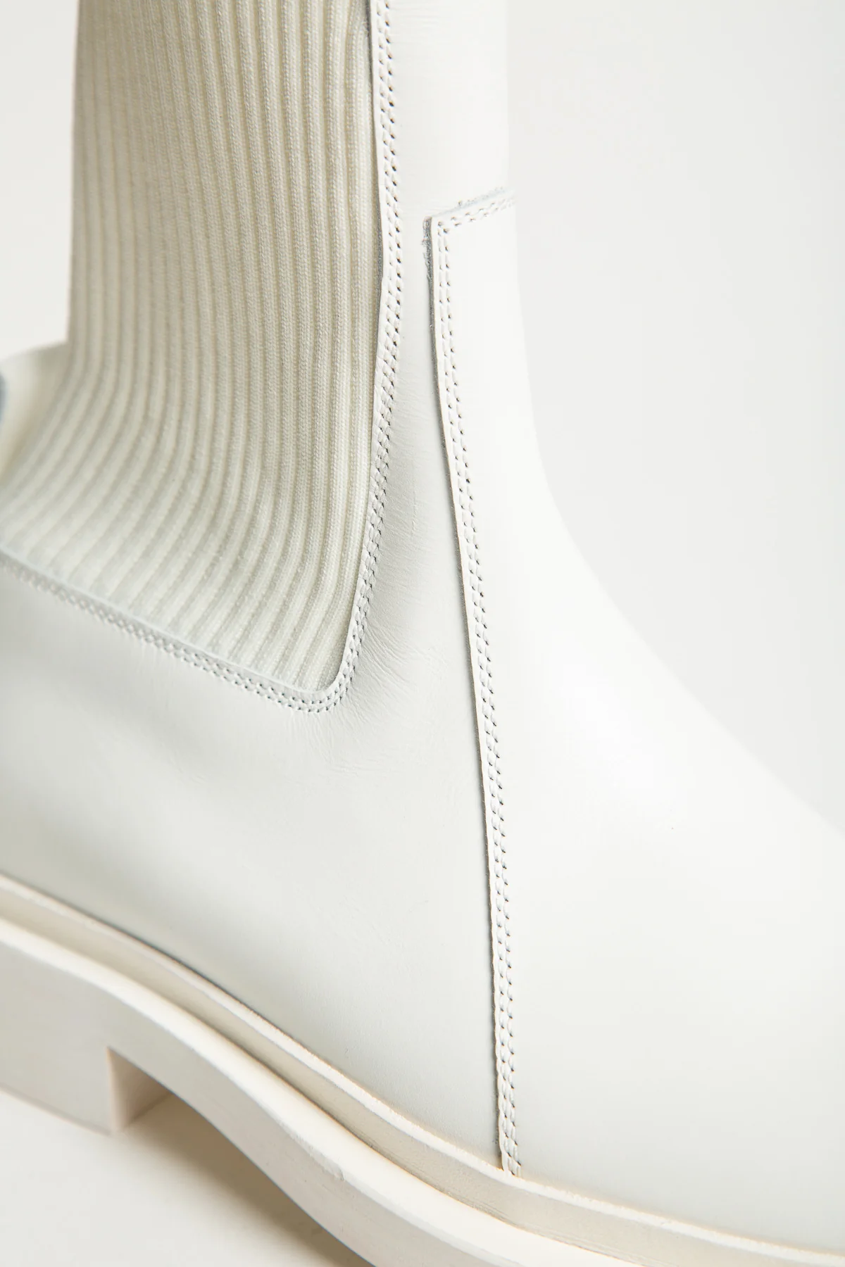 JIL SANDER | ELASTIC ANKLE WHITE LEATHER BOOTS - Image 5