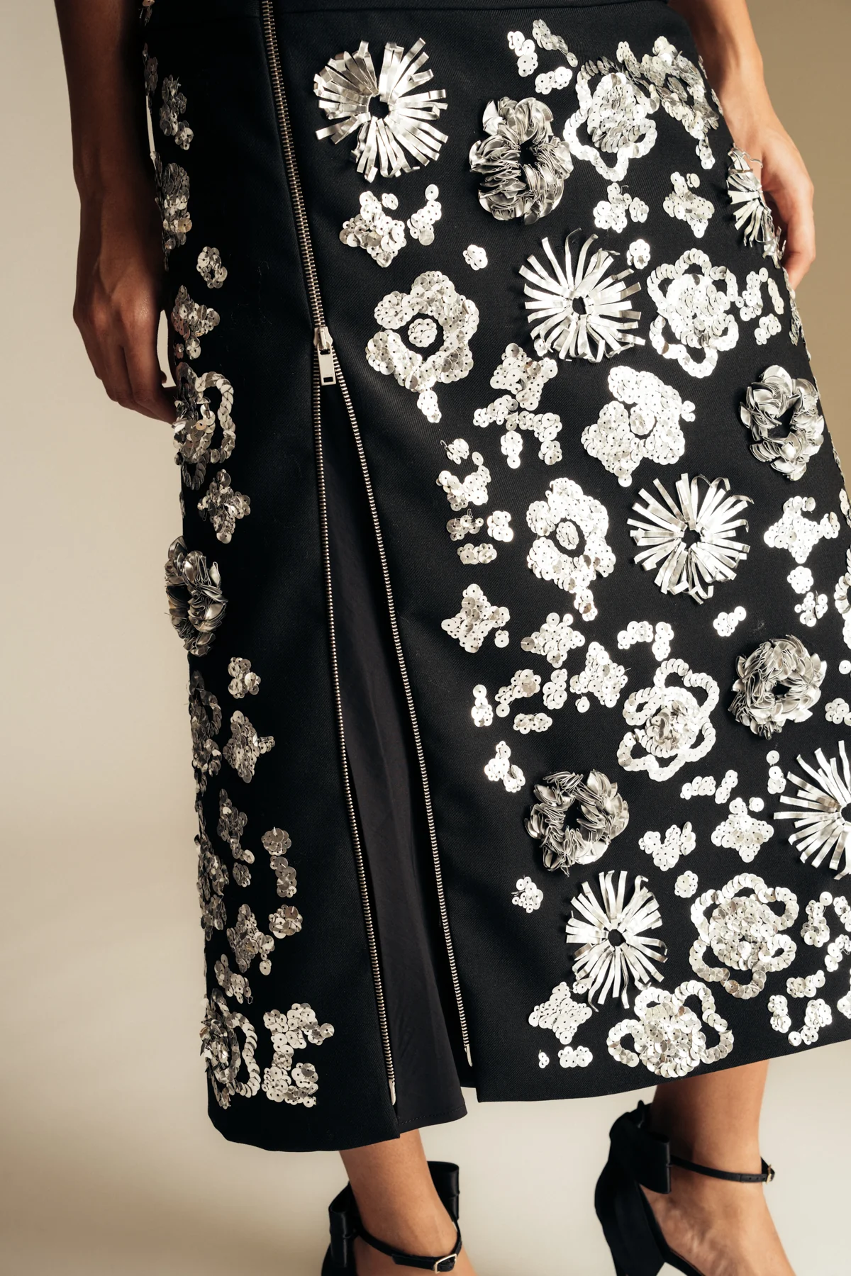 JIL SANDER | EMBROIDERED ASYMMETRICAL SKIRT - Image 5
