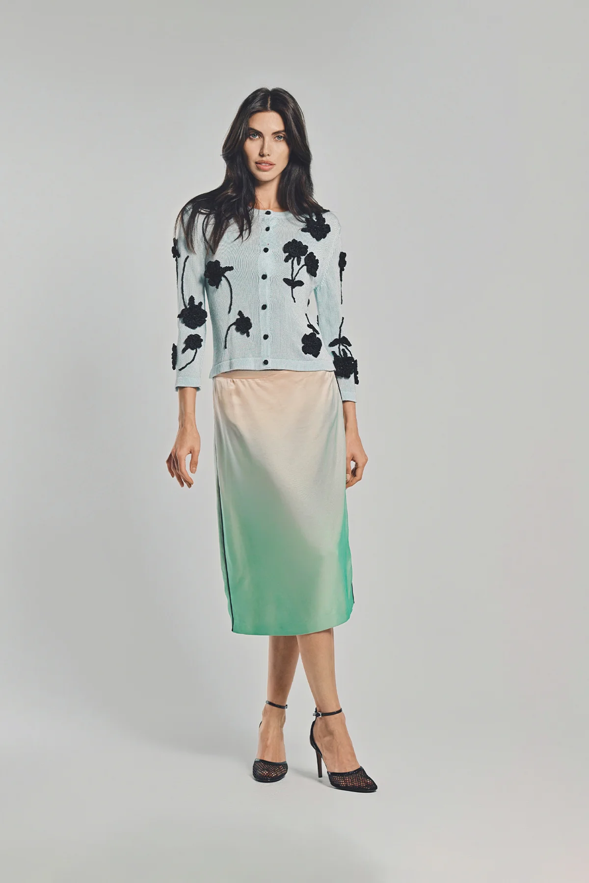 JIL SANDER | FLUID SATIN PRINTED SKIRT