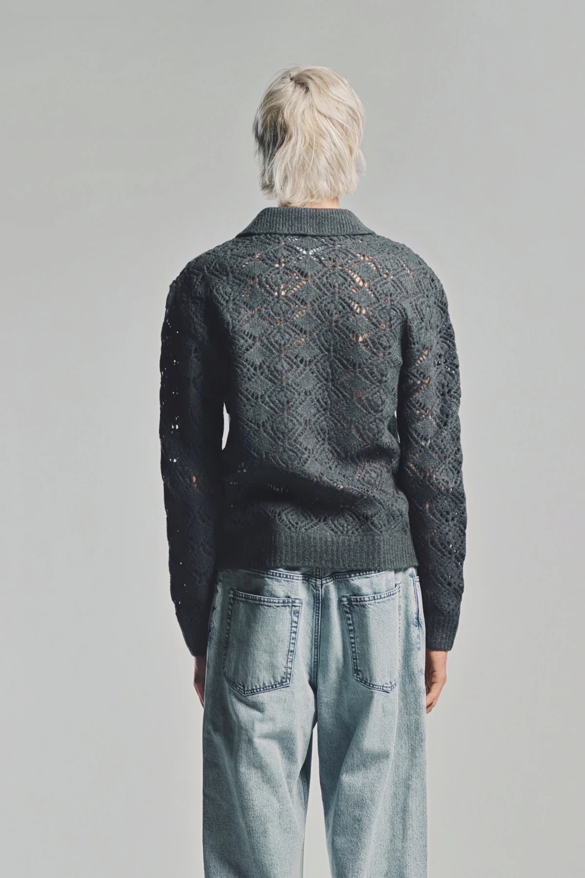 JIL SANDER | OPENWORK KNIT ZIP TOP - Image 4
