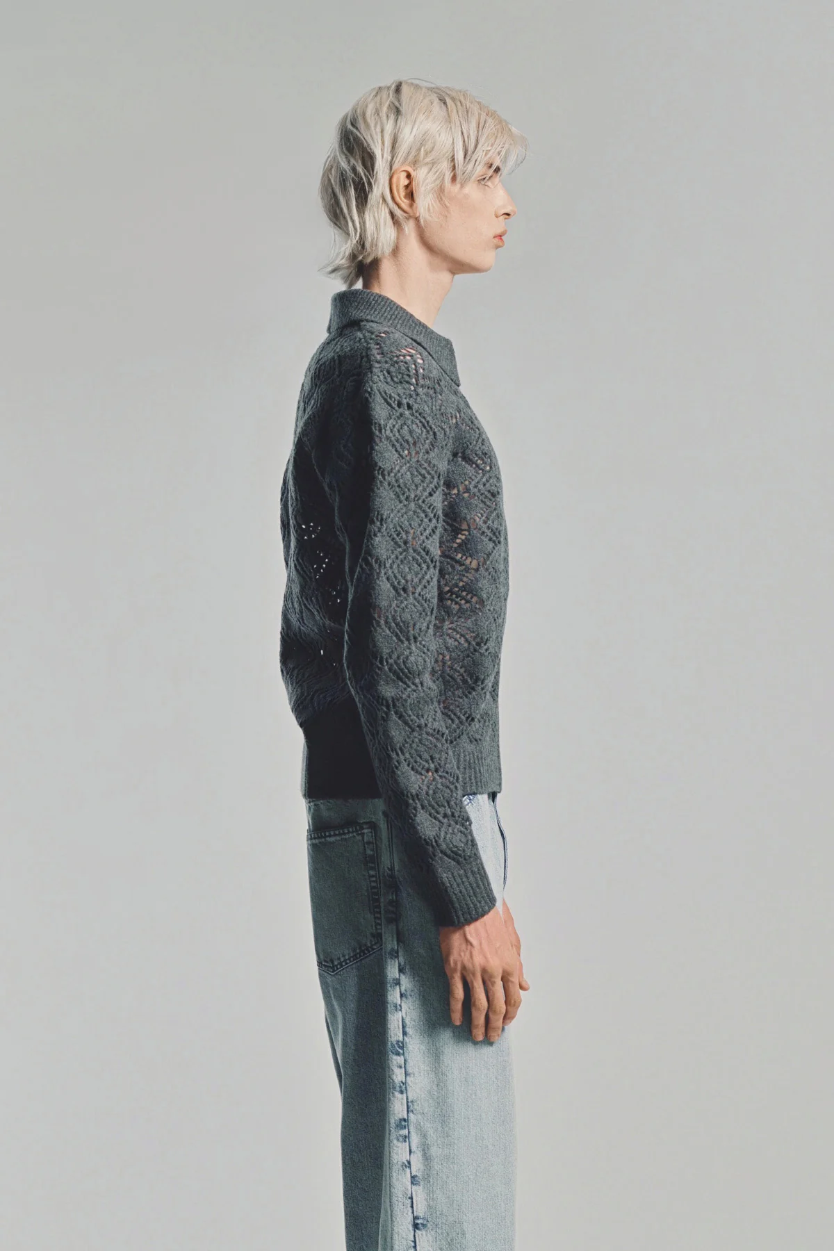 JIL SANDER | OPENWORK KNIT ZIP TOP - Image 5