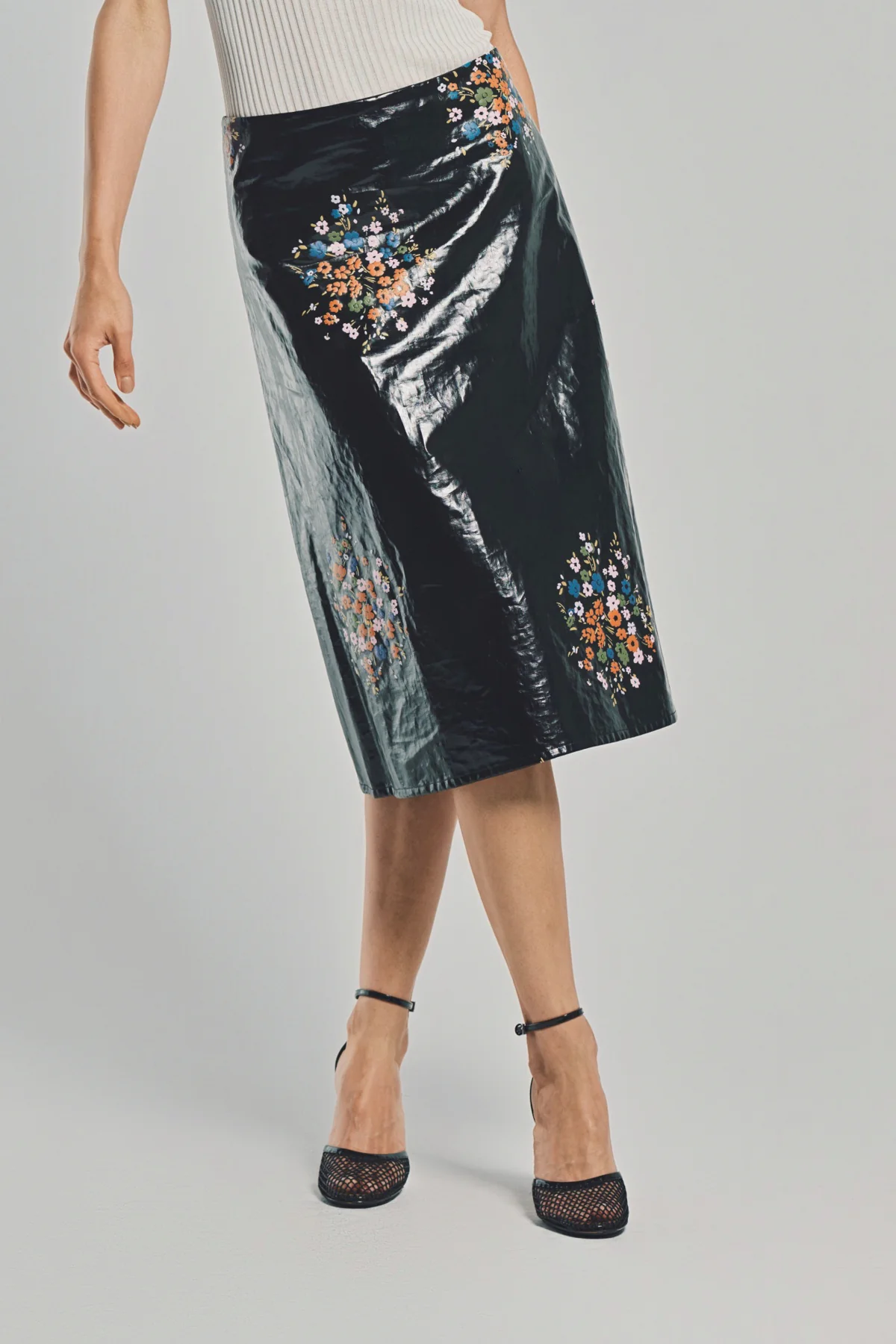 JIL SANDER | PATENT LINEN PRINTED SKIRT - Image 2