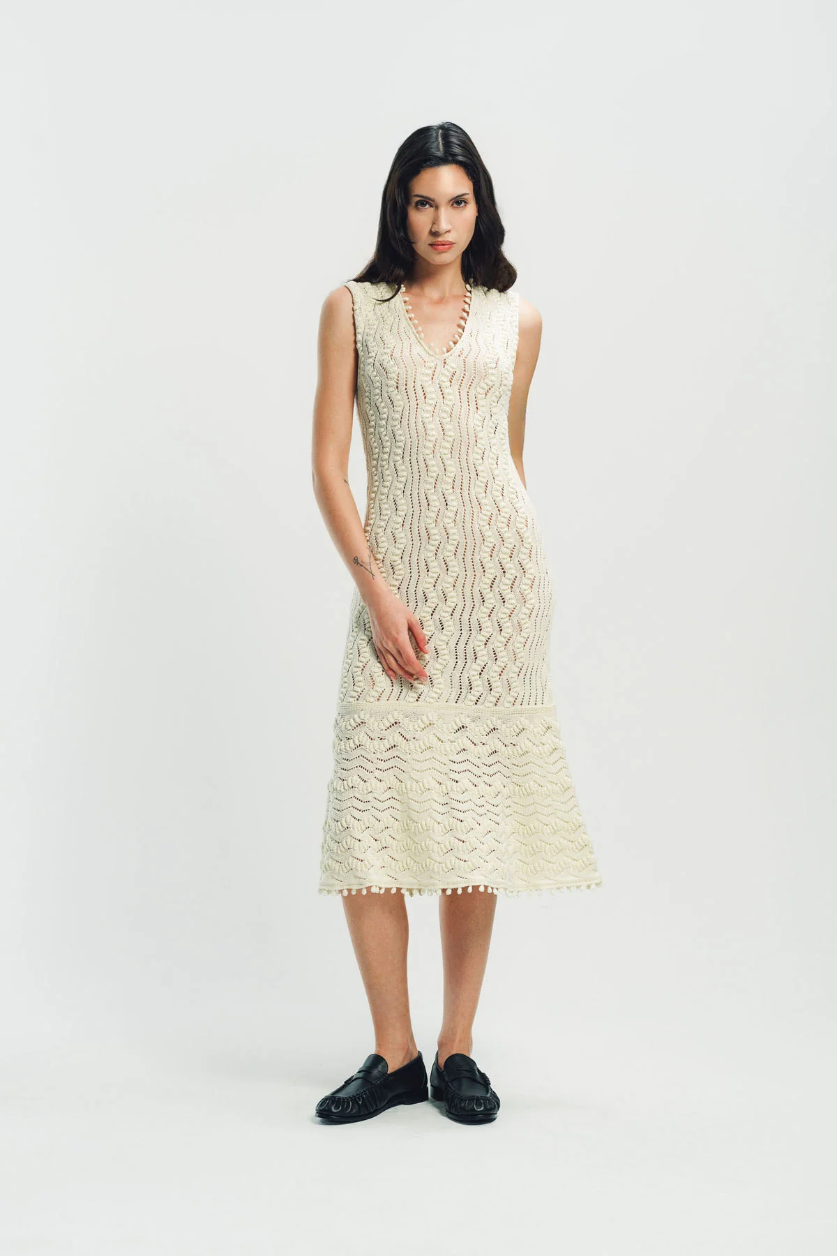 JIL SANDER | SLEEVELESS KNIT MIDI DRESS