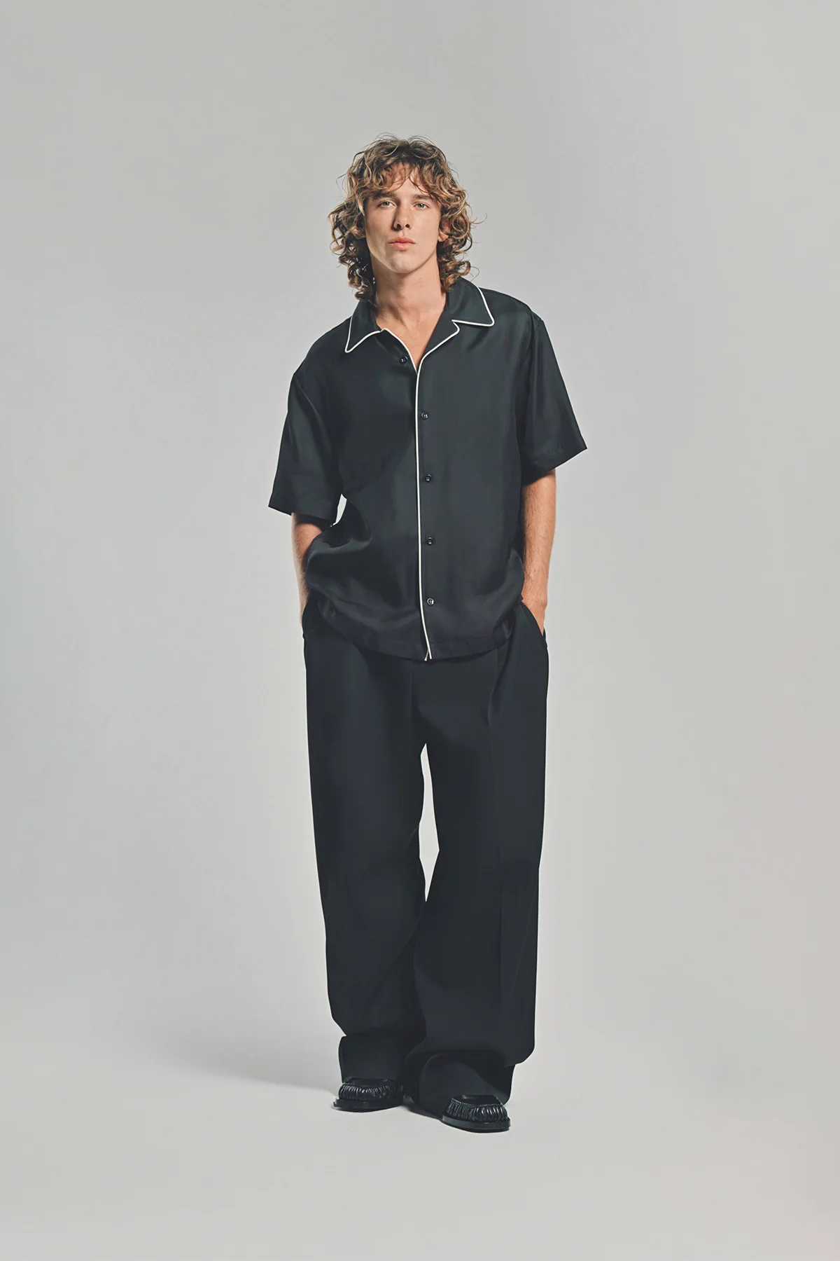JIL SANDER | VISCOSE PIPING SHORT SLEEVE SHIRT