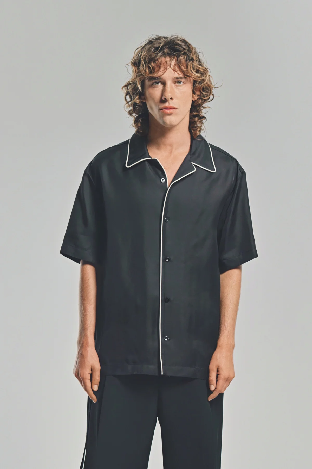 JIL SANDER | VISCOSE PIPING SHORT SLEEVE SHIRT - Image 2