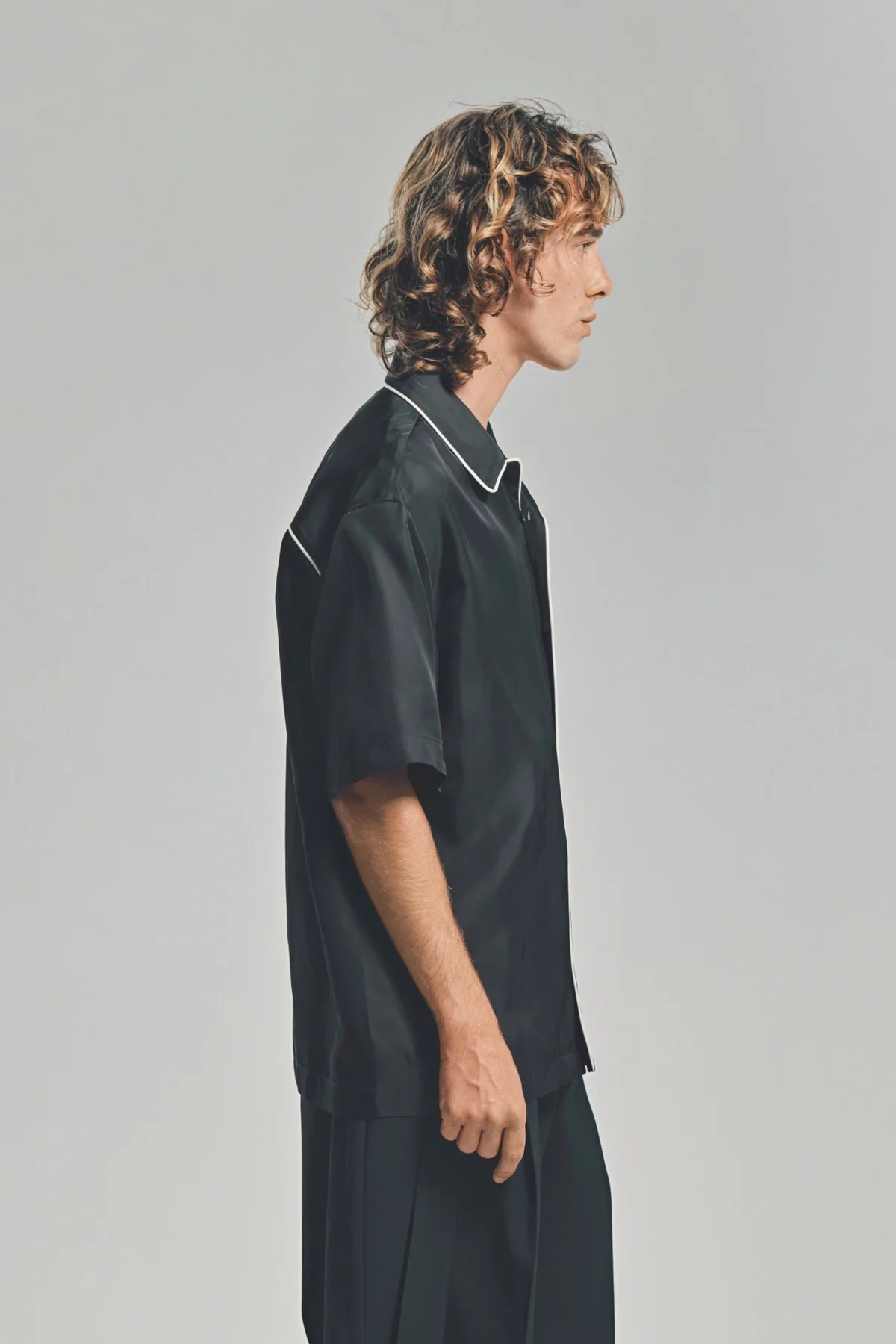 JIL SANDER | VISCOSE PIPING SHORT SLEEVE SHIRT - Image 5