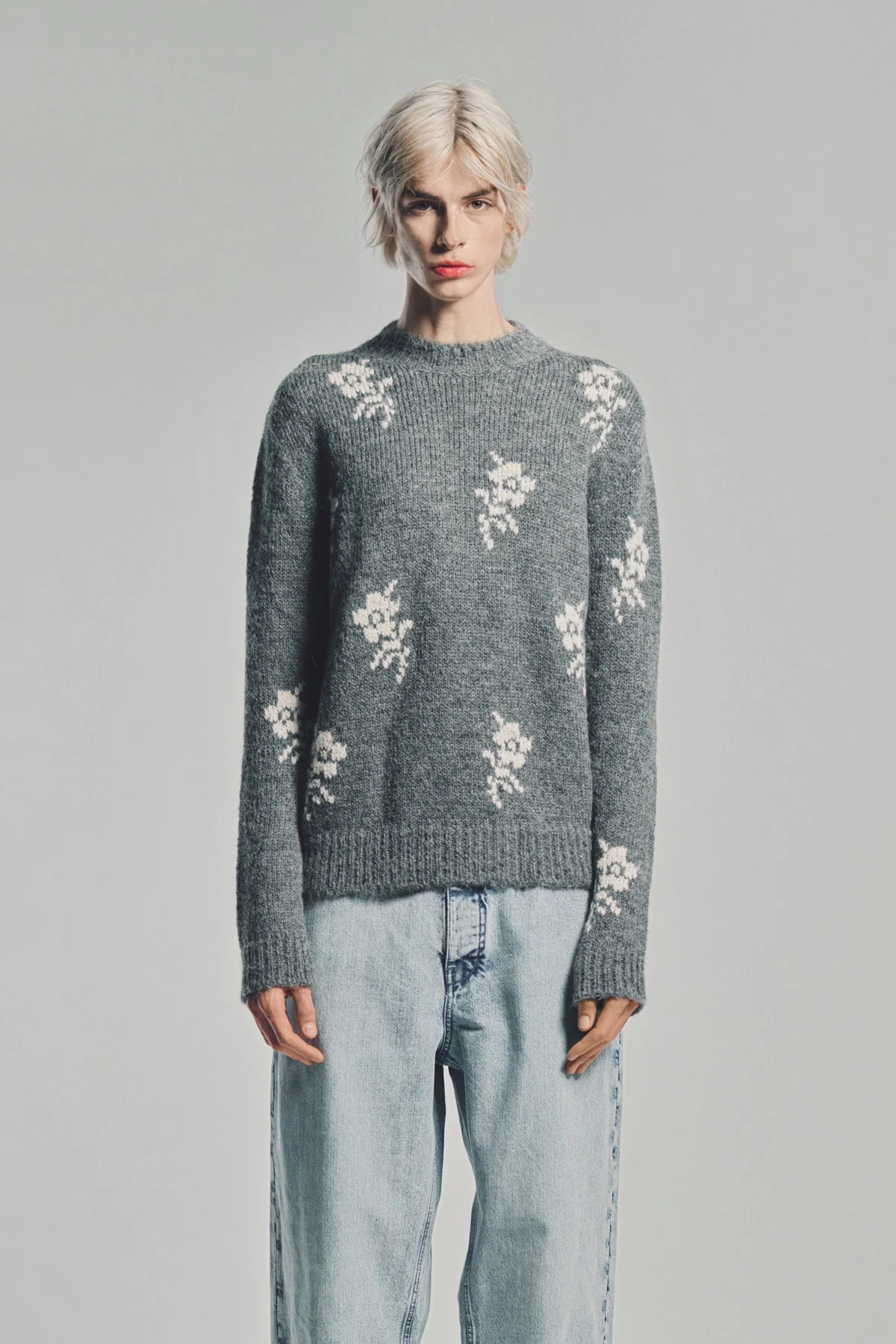 JIL SANDER | WOOL BLEND FLORAL SWEATER - Image 2
