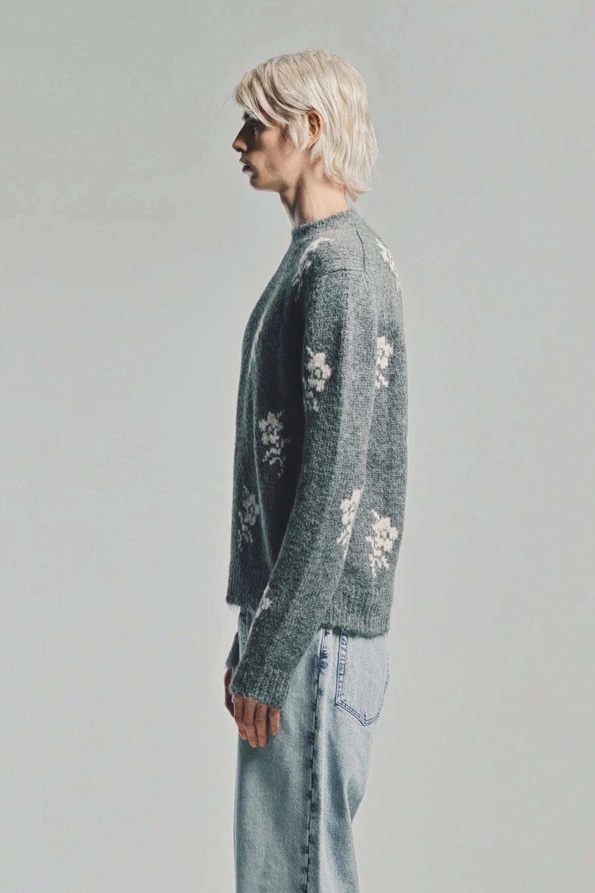 JIL SANDER | WOOL BLEND FLORAL SWEATER - Image 3