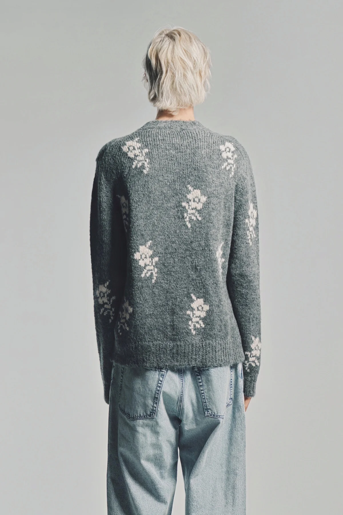 JIL SANDER | WOOL BLEND FLORAL SWEATER - Image 4