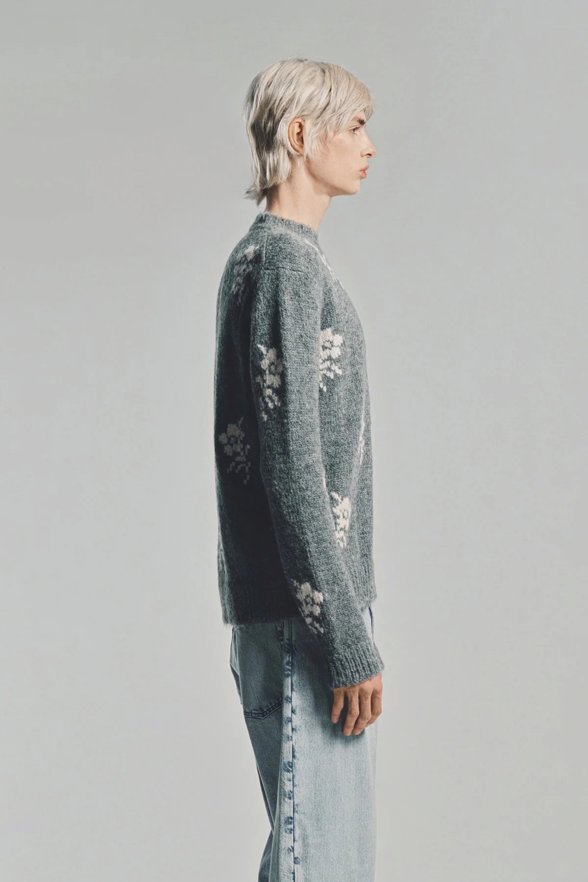 JIL SANDER | WOOL BLEND FLORAL SWEATER - Image 5