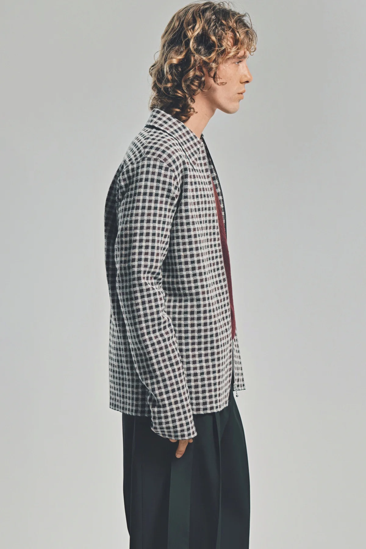 JIL SANDER | WOOL PLAID ZIP-UP SHIRT - Image 5