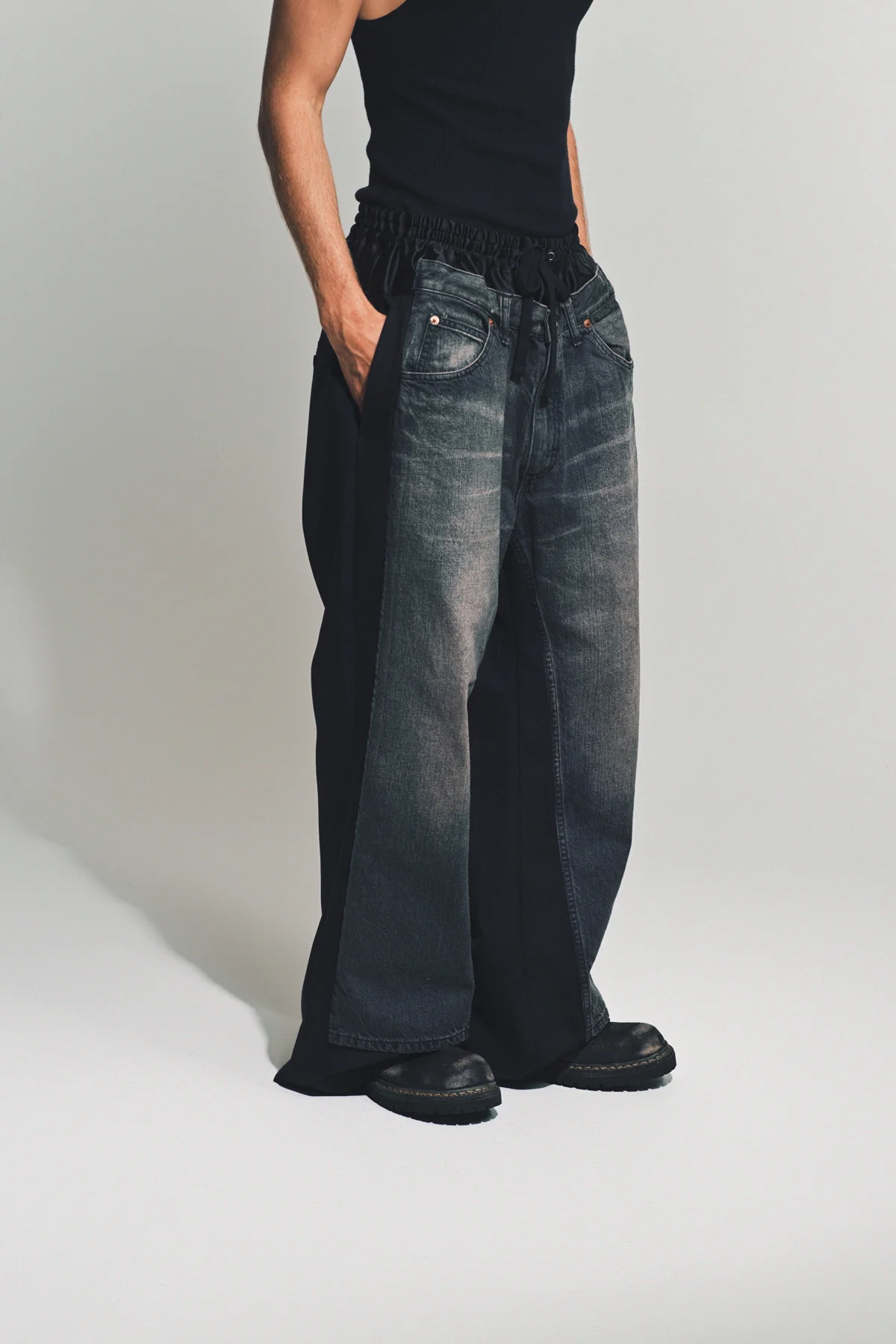 JUNYA WATANABE | DENIM POLYESTER DOUBLE PANTS - Image 5