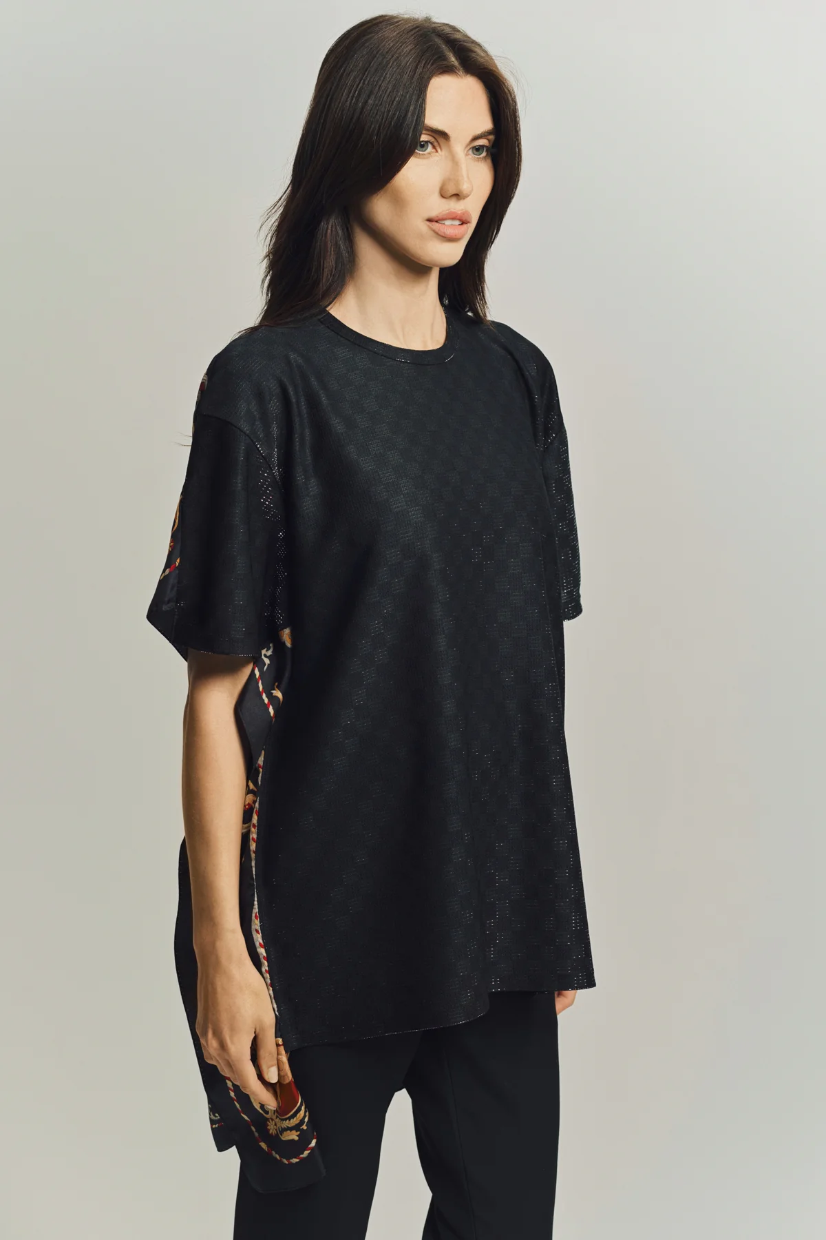JUNYA WATANABE | GLITTER CHECK T-SHIRT - Image 5