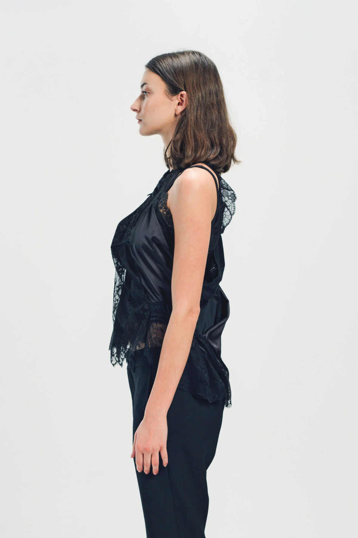 JUNYA WATANABE | SATIN AND LACE TOP - Image 3