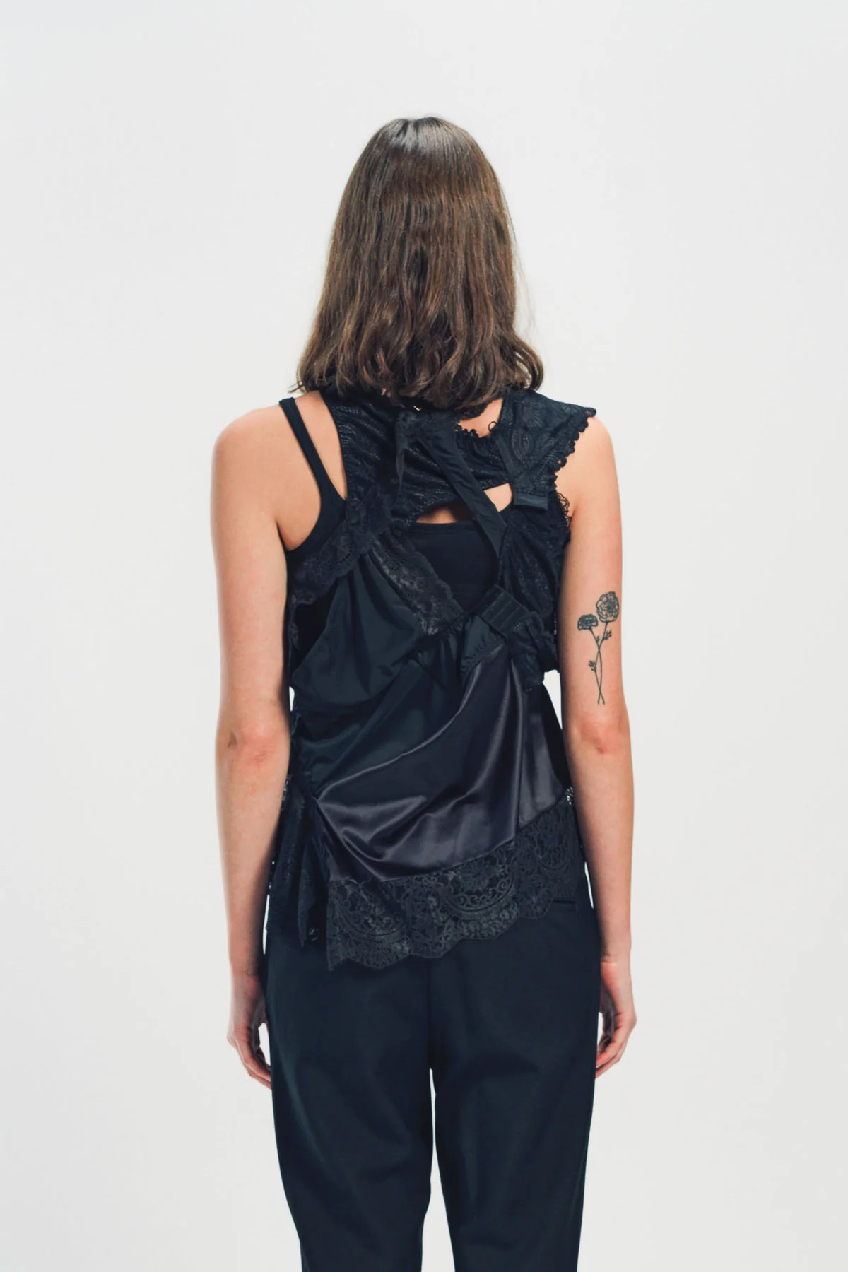 JUNYA WATANABE | SATIN AND LACE TOP - Image 4