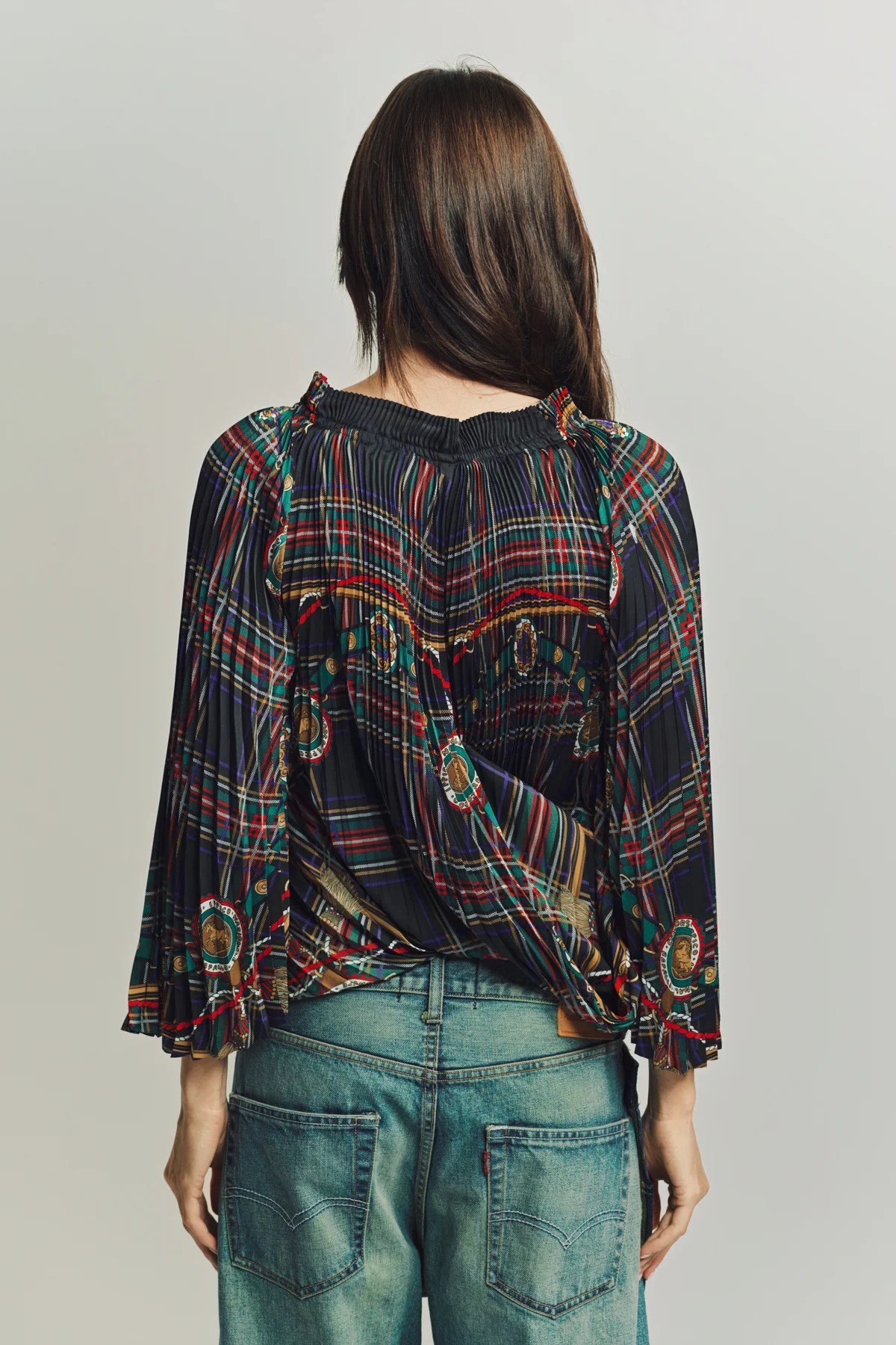 JUNYA WATANABE | TARTAN SCARF BLOUSE - Image 5