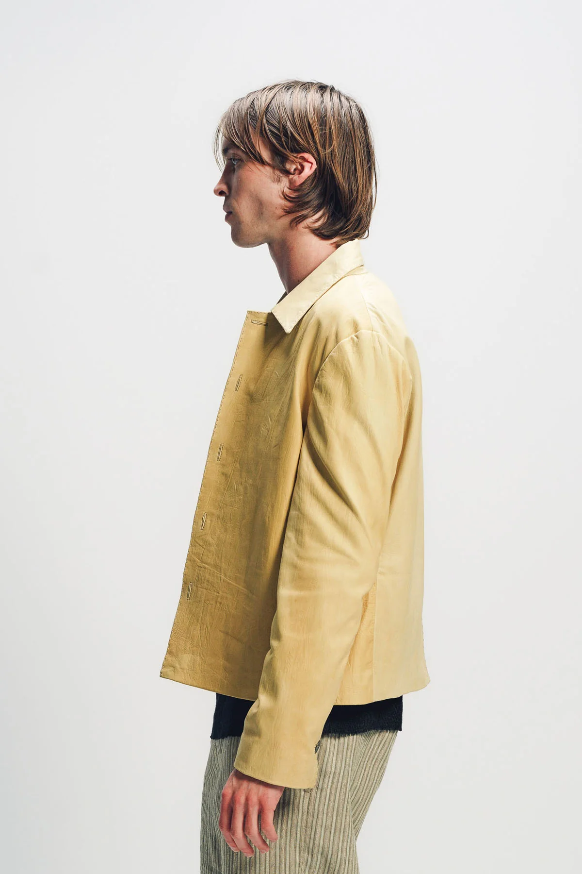 K'ANG | LEATHER CROP SHIRT JACKET - Image 3