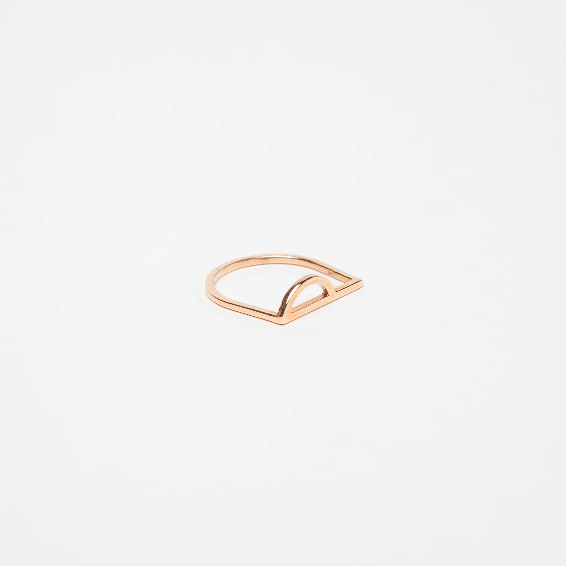 KWIT | 14K ROSE GOLD LETTER P RING - Image 2