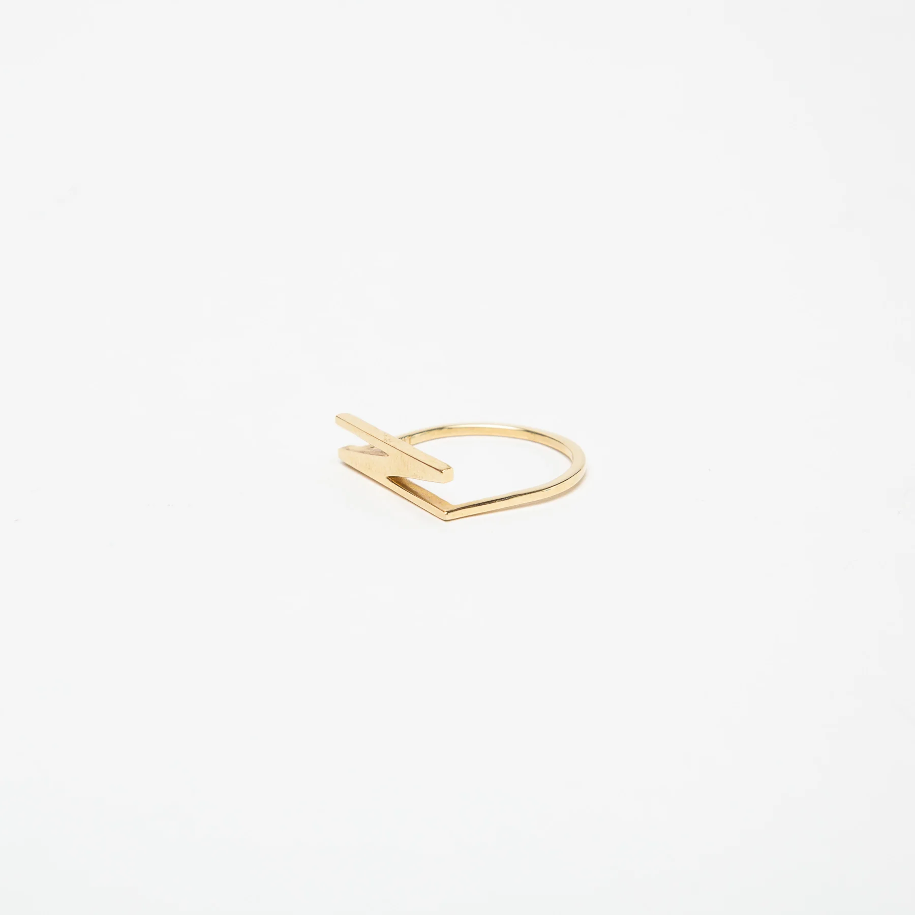 KWIT | 14K YELLOW GOLD LETTER N RING - Image 2