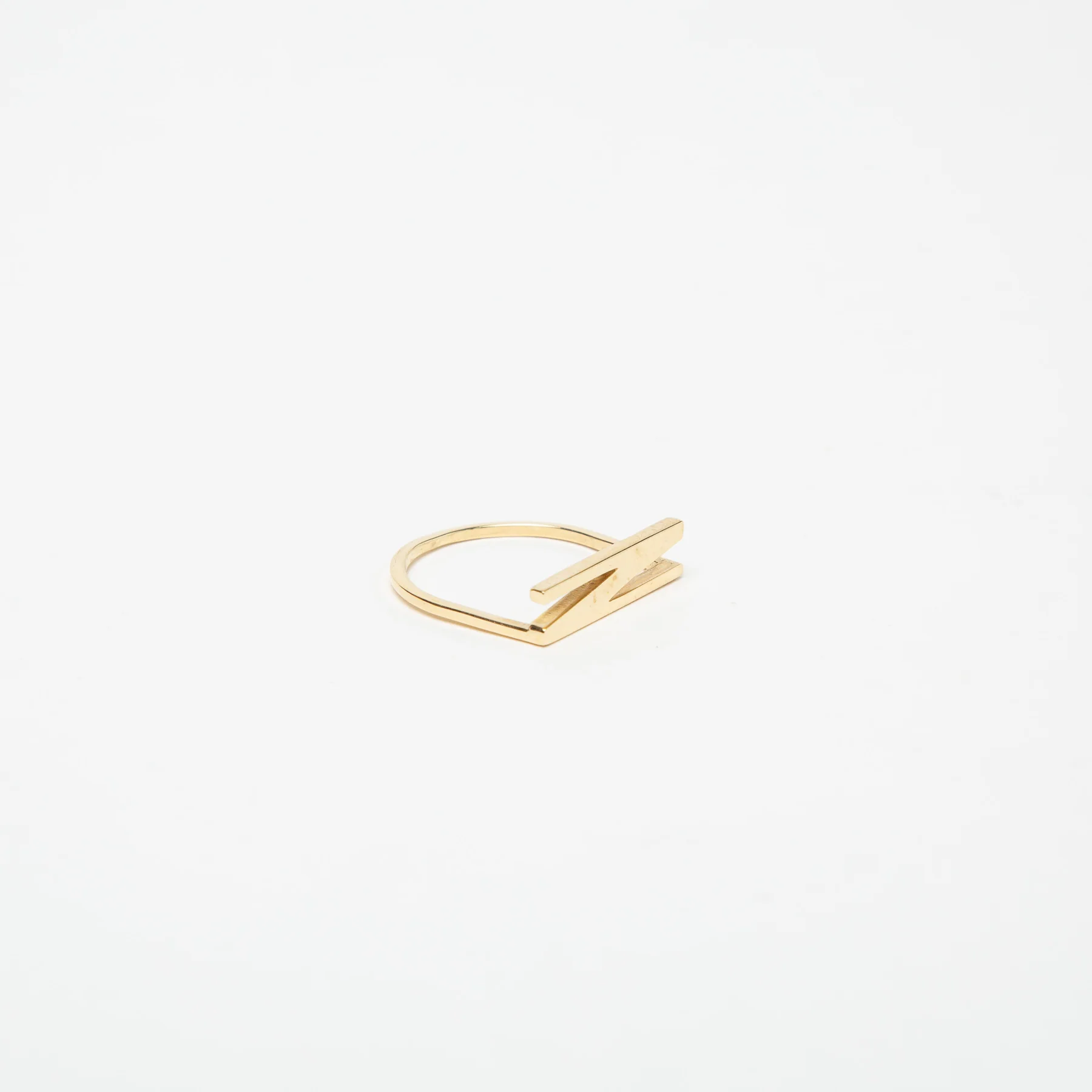 KWIT | 14K YELLOW GOLD LETTER N RING - Image 3