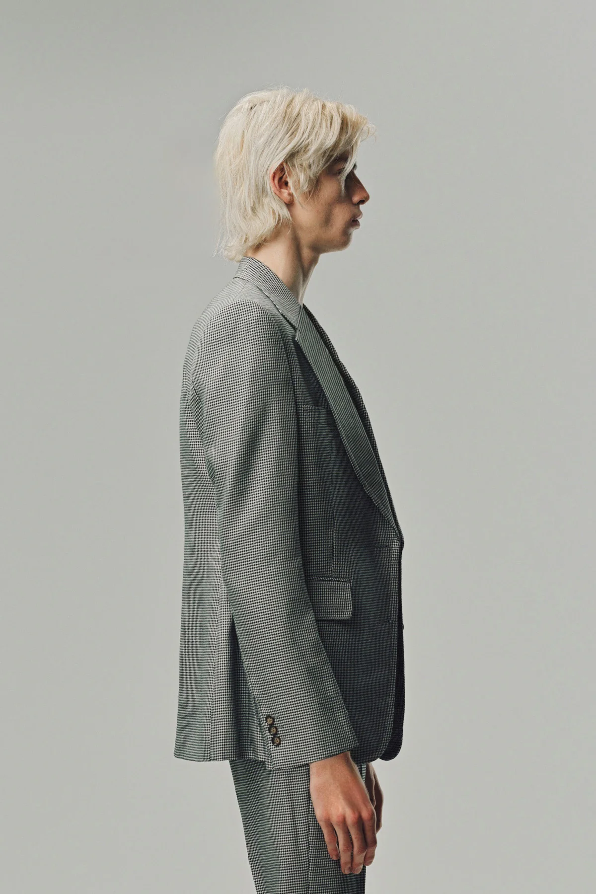 KYOSUKE KUNIMOTO | HOUNDSTOOTH NOTCHED LAPEL JACKET - Image 5