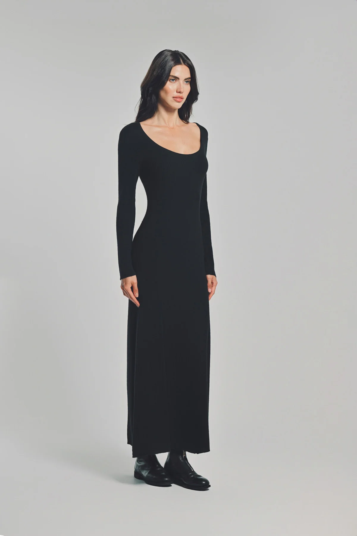 LARS ANDERSSON | SCOOPNECK LONG SLEEVE FLARE DRESS - Image 5