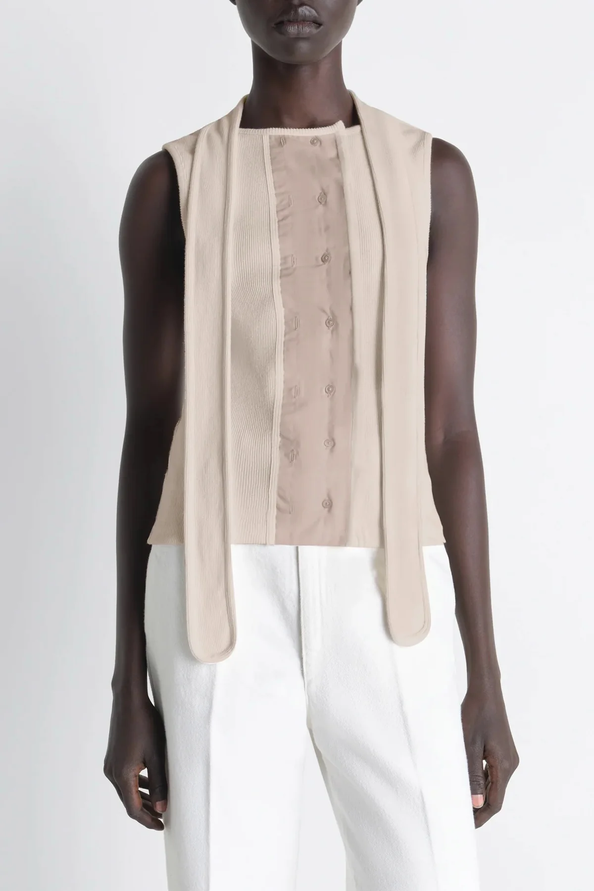 LEMAIRE | ASYMMETRICAL FITTED TOP IN JERSEY - Image 7