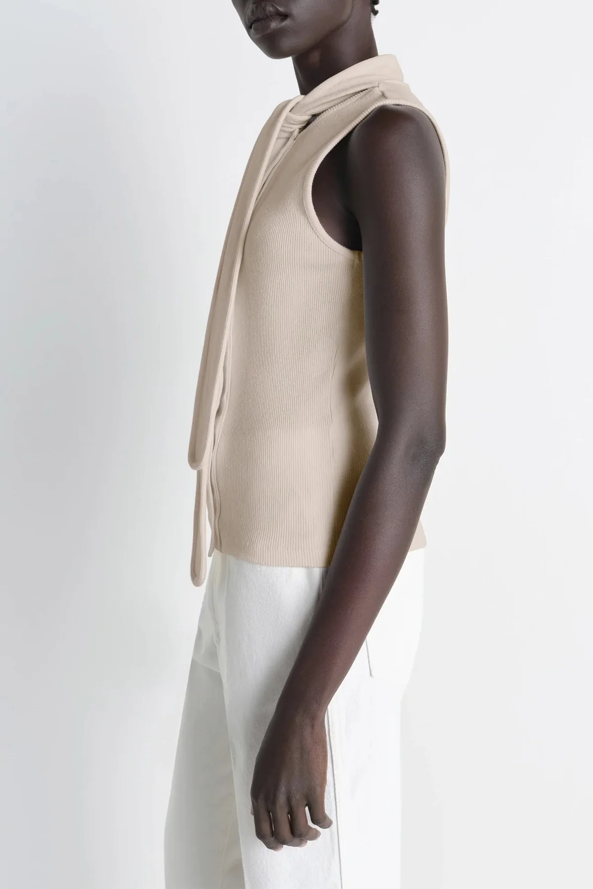 LEMAIRE | ASYMMETRICAL FITTED TOP IN JERSEY - Image 8