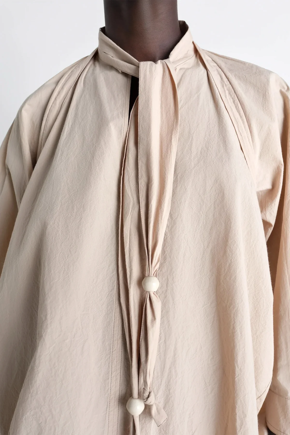 LEMAIRE | BLOUSE WITH SCARF IN CREPE COTTON - Image 4