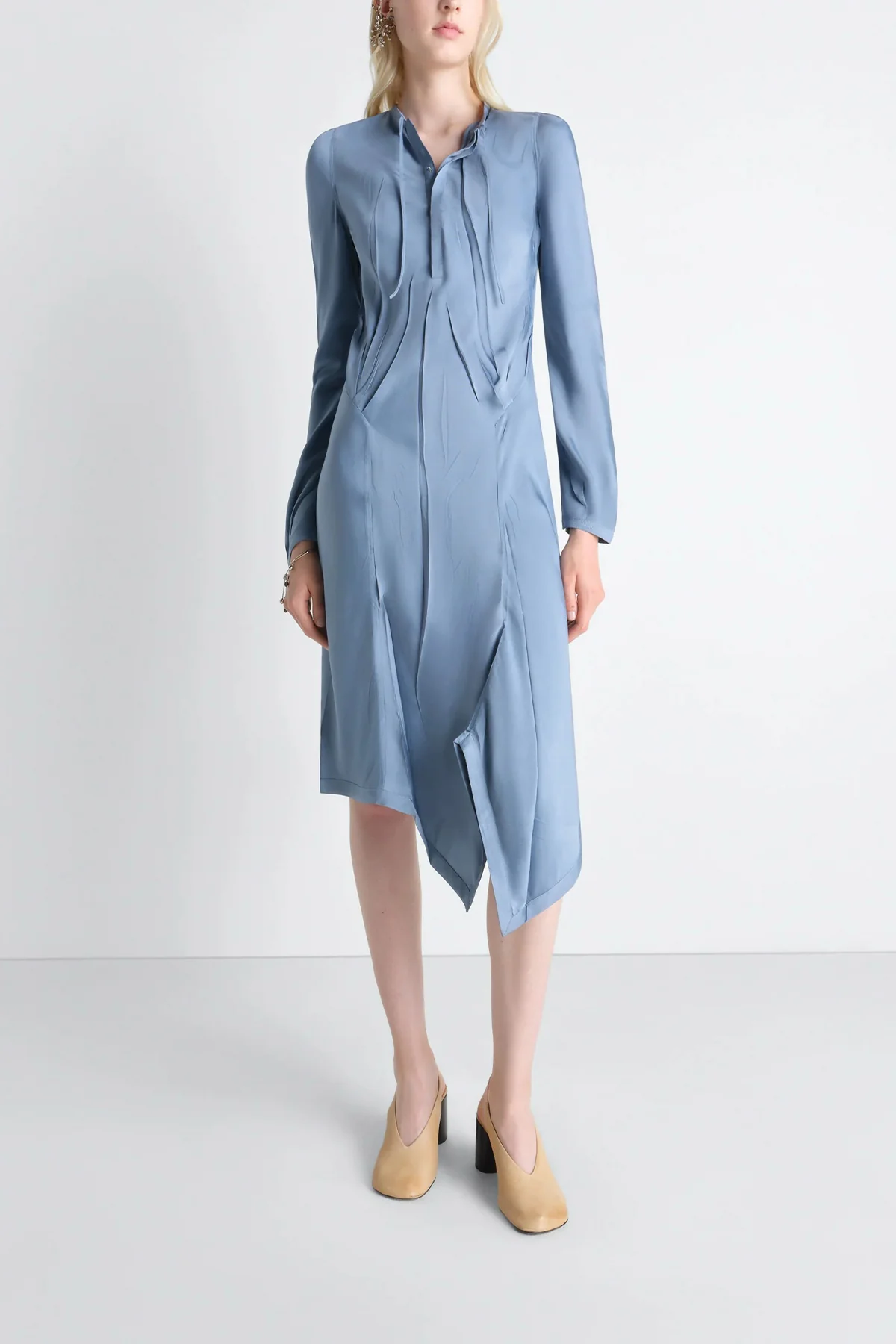 LEMAIRE | CREASED BIAS DRESS IN POLY VISCOSE TWILL - Image 3