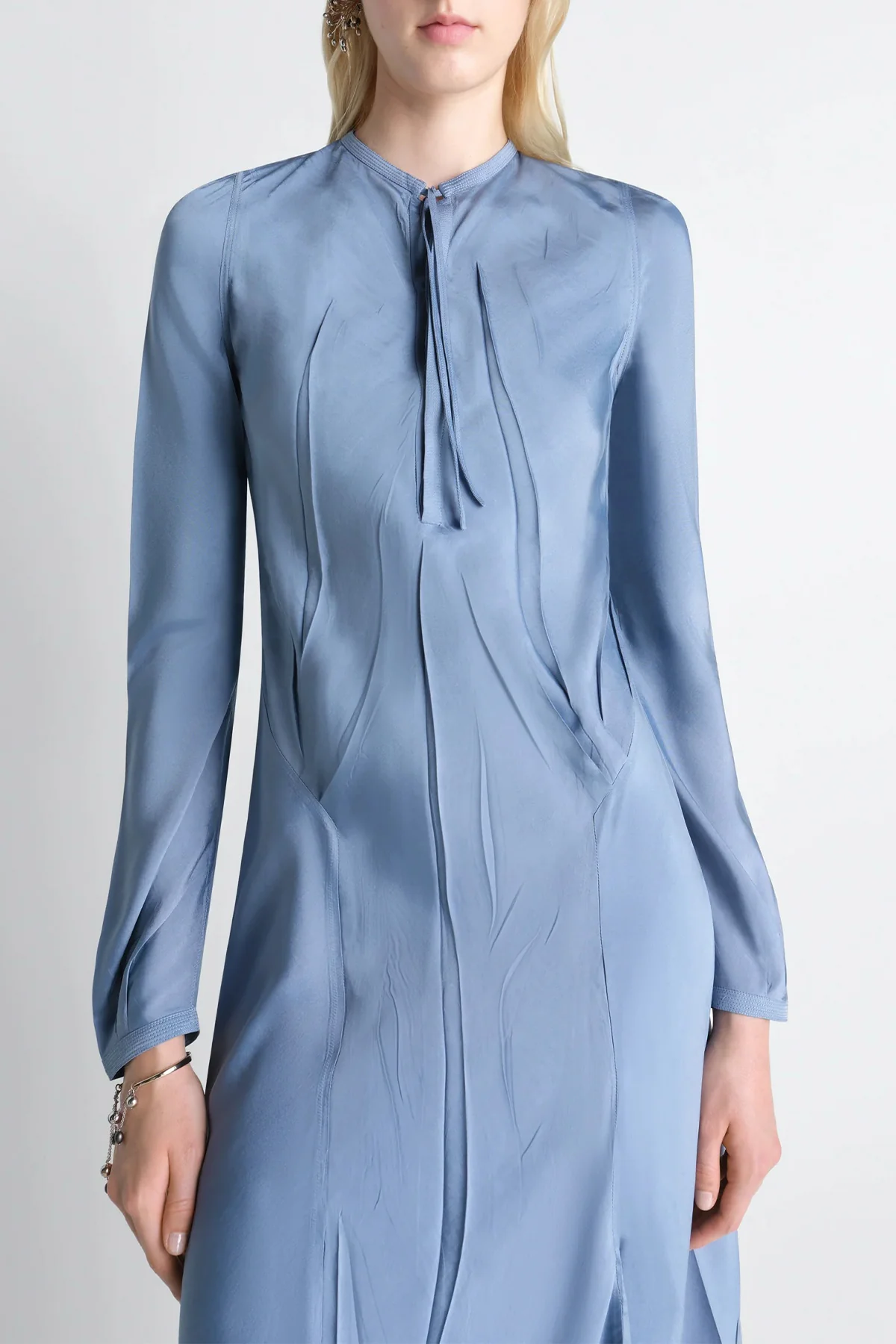 LEMAIRE | CREASED BIAS DRESS IN POLY VISCOSE TWILL - Image 4