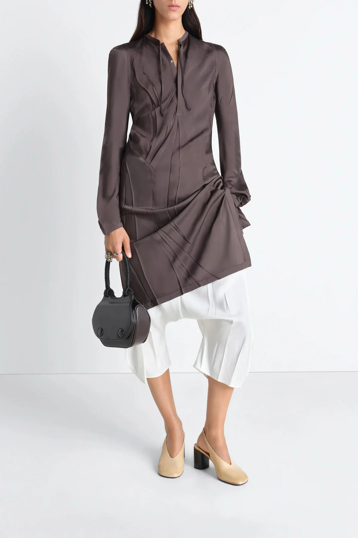 LEMAIRE | CREASED BIAS DRESS IN POLY VISCOSE TWILL - Image 7