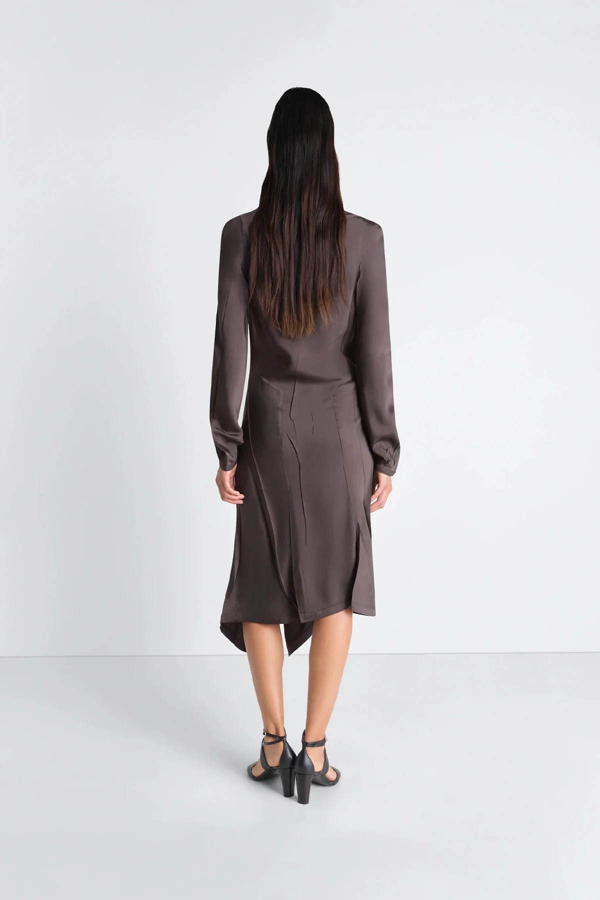 LEMAIRE | CREASED BIAS DRESS IN POLY VISCOSE TWILL - Image 9