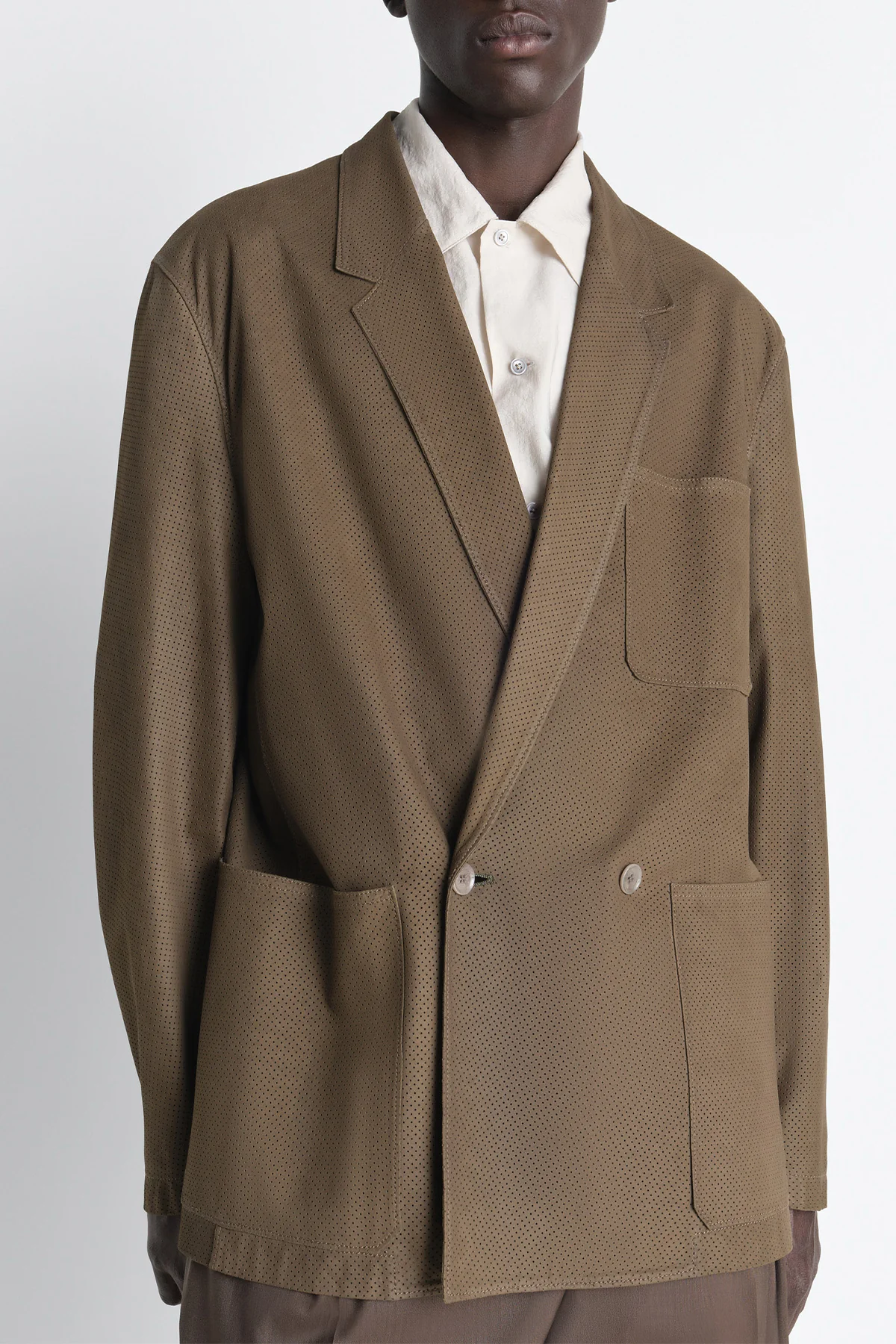 LEMAIRE | DOUBLE BREASTED LEATHER TAILORED JACKET - Image 2