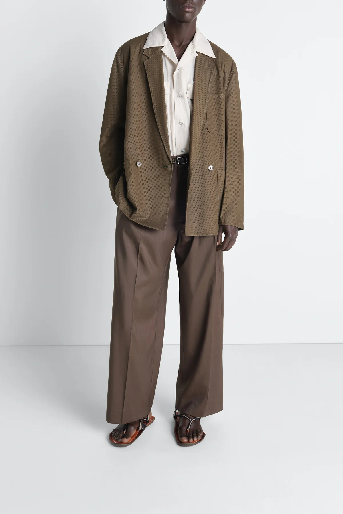 LEMAIRE | DOUBLE BREASTED LEATHER TAILORED JACKET - Image 4