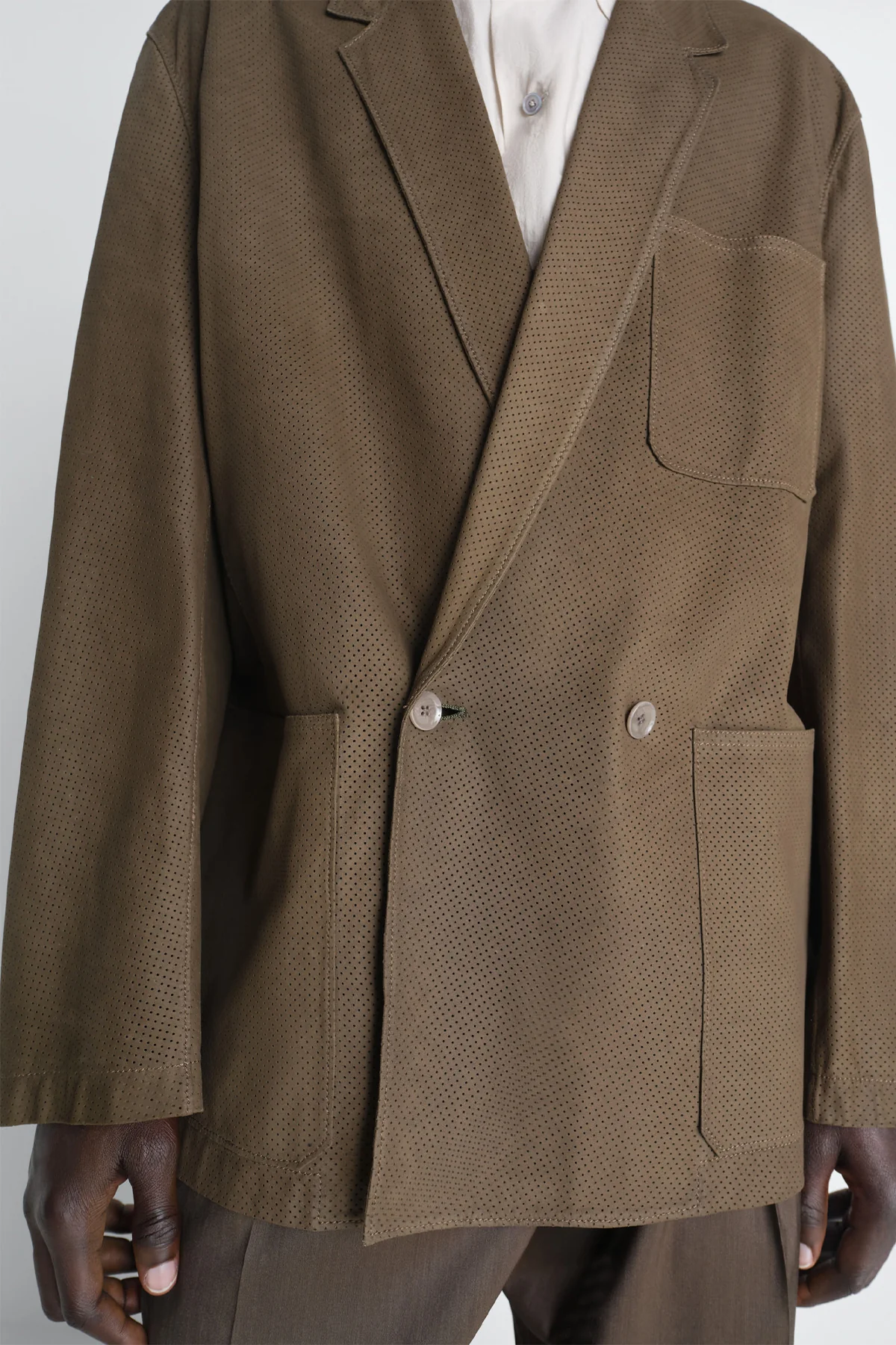 LEMAIRE | DOUBLE BREASTED LEATHER TAILORED JACKET - Image 6