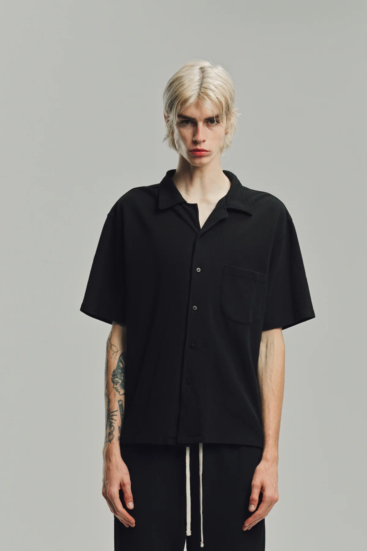 LES TIEN | PIQUÉ SHORT SLEEVE CUBAN SHIRT - Image 2
