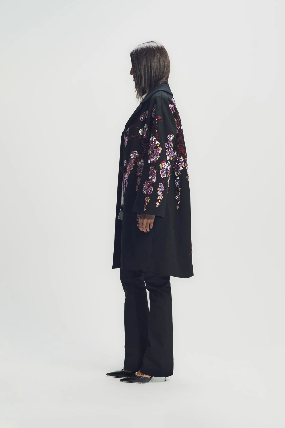 LIBERTINE | ‘DECO BLOSSOMS’ LONG SLEEVE PATCH POCKET COAT - Image 3