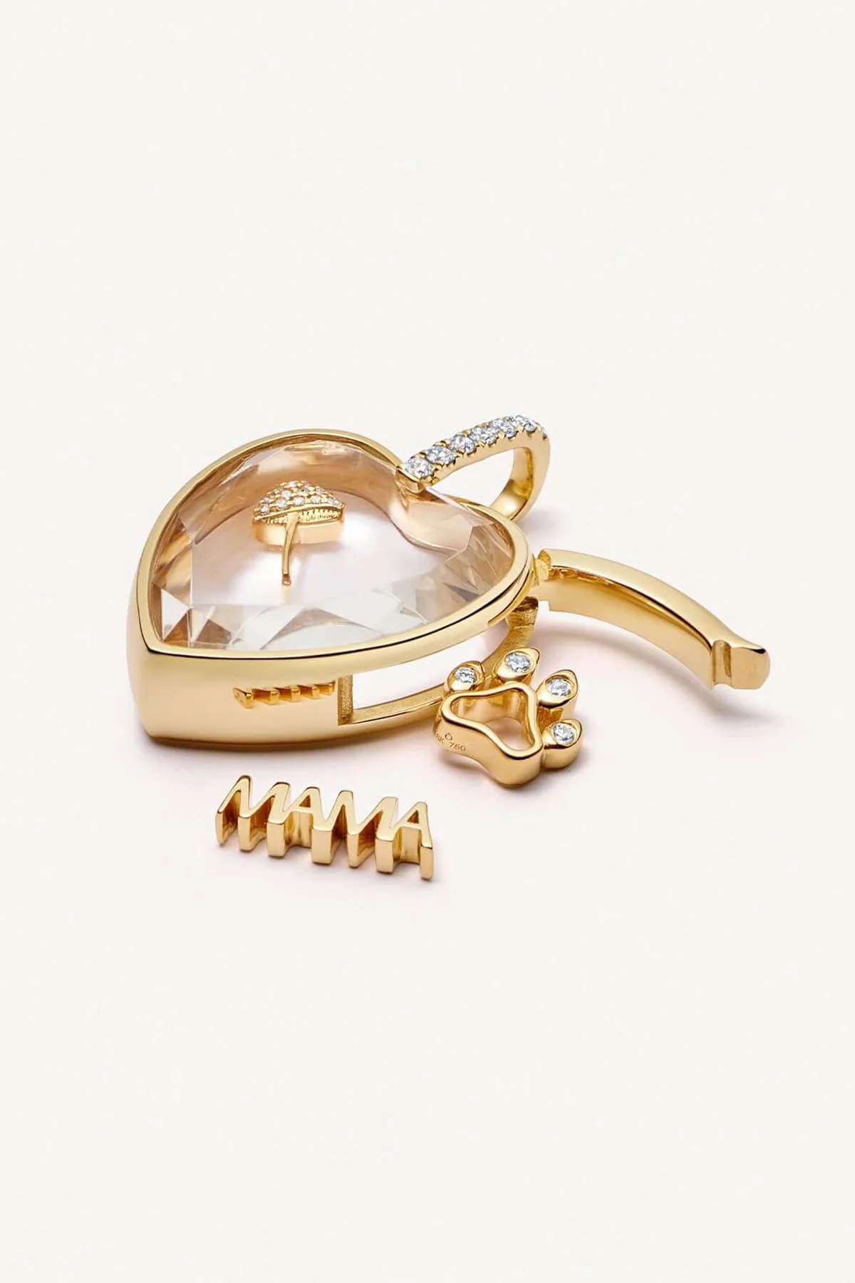 LOQUET LONDON | AMATE DIAMOND HEART GOLD LOCKET - Image 2