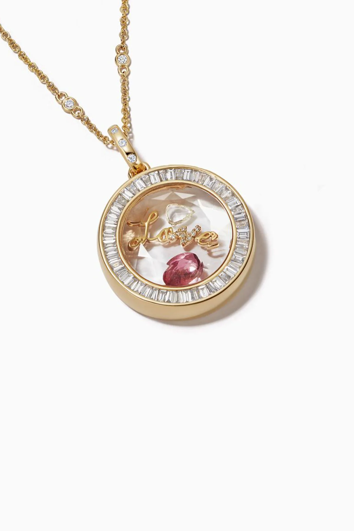 LOQUET LONDON | DIAMOND BAGUETTE ORB LOCKET - Image 2
