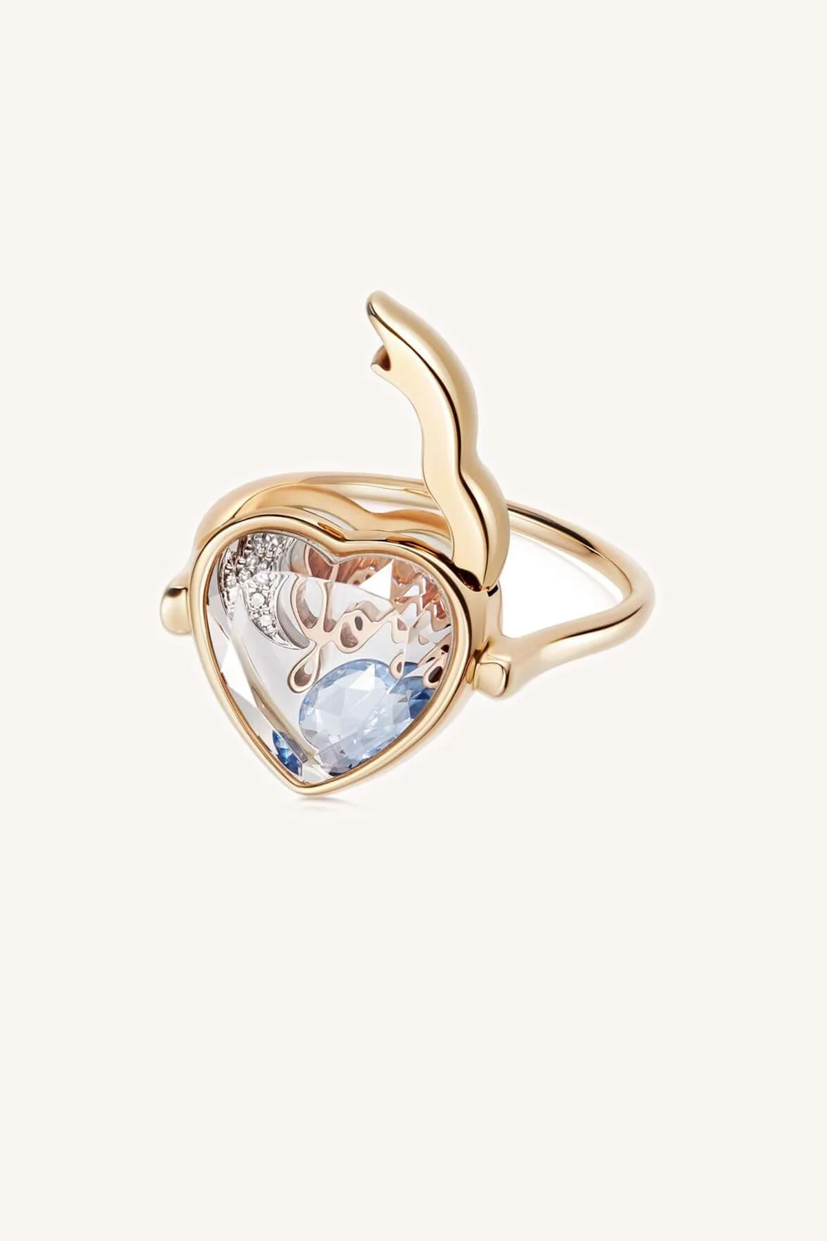 LOQUET LONDON | FACETED HEART LOCKET RING - Image 2
