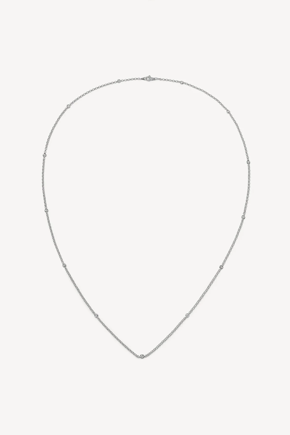LOQUET LONDON | THE DIAMOND WHITE GOLD LONG NECKLACE