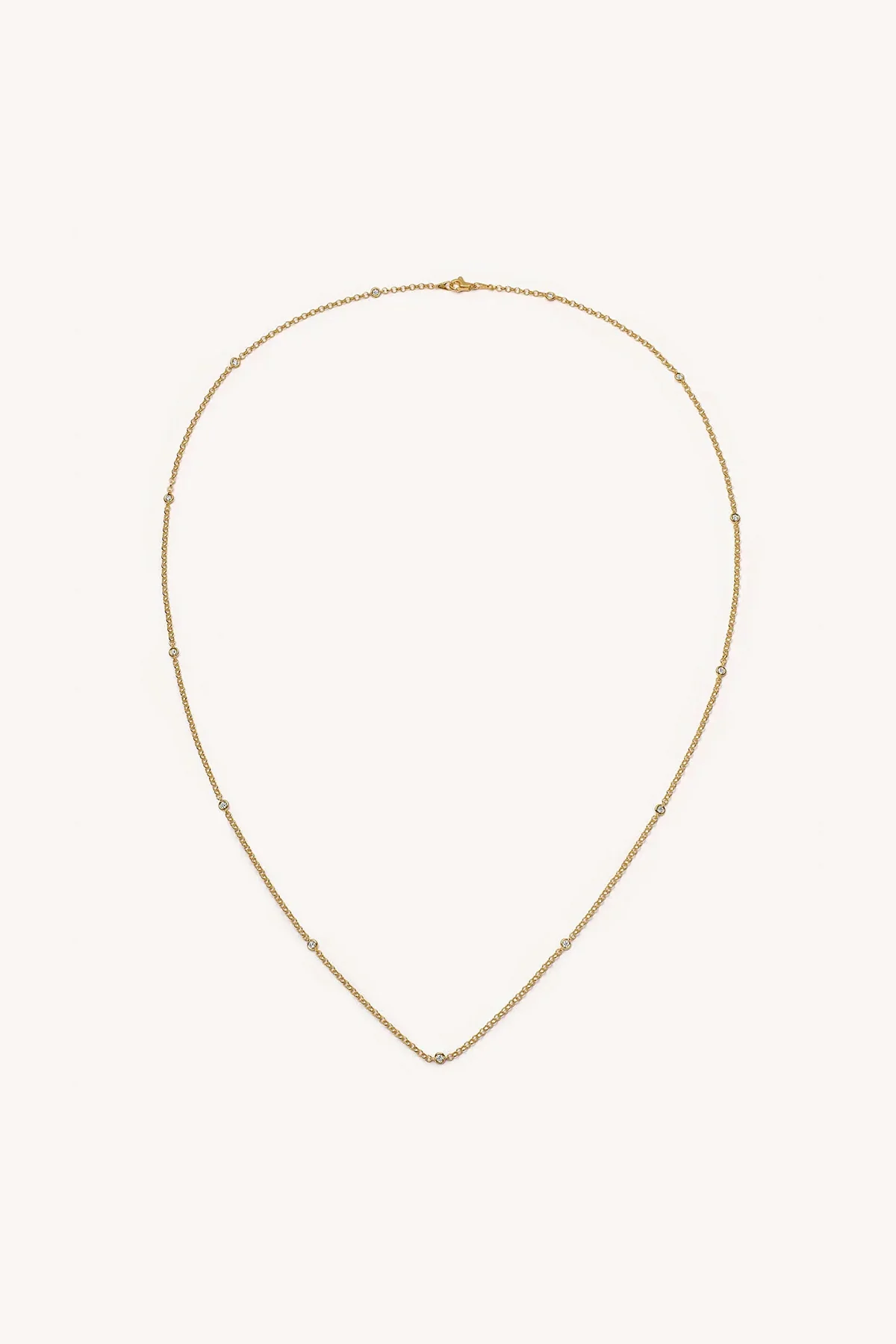 LOQUET LONDON | YELLOW GOLD AND DIAMOND LONG CHAIN