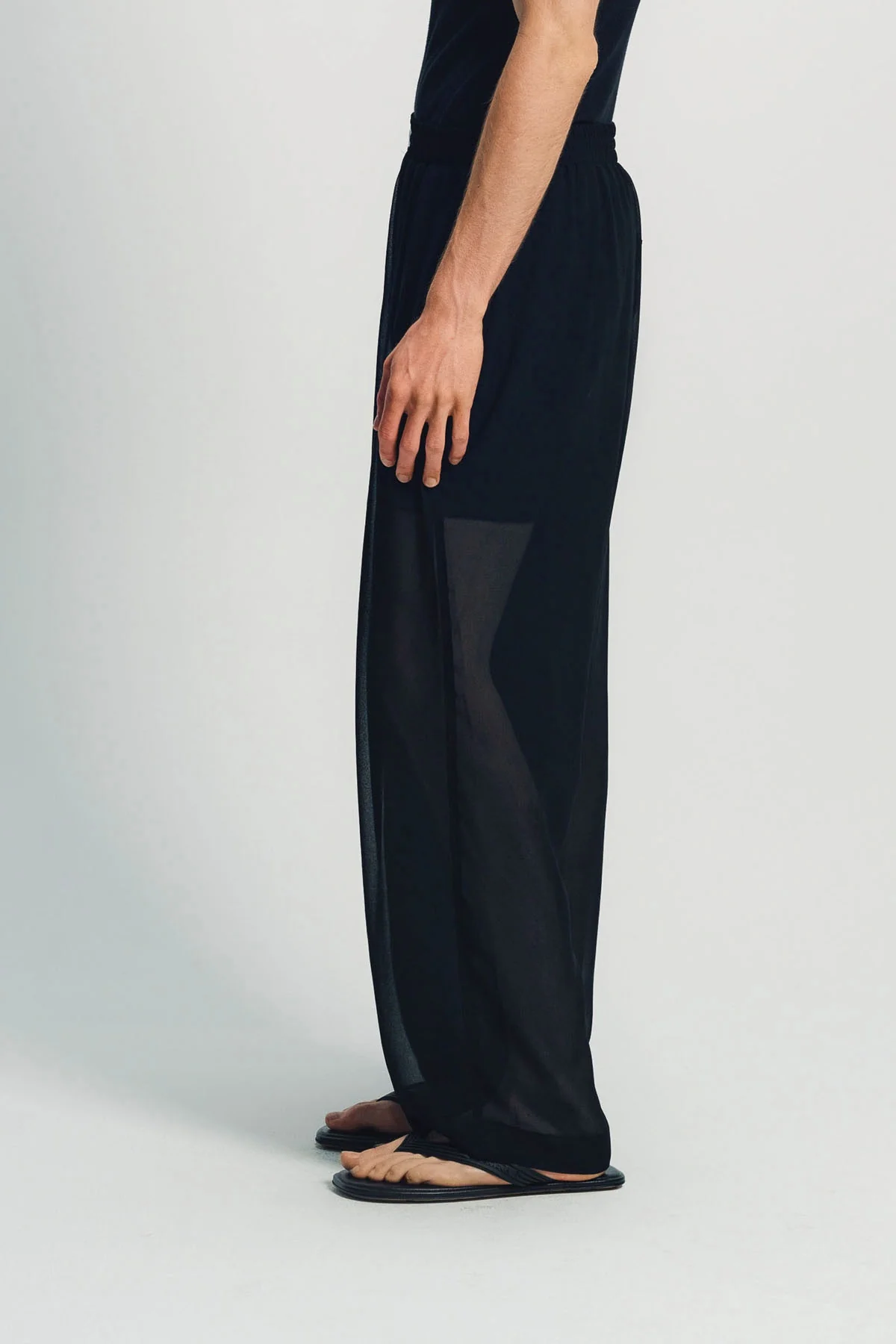 LOUIS GABRIEL NOUCHI | BLACK DARTED STRAIGHT TROUSERS - Image 3